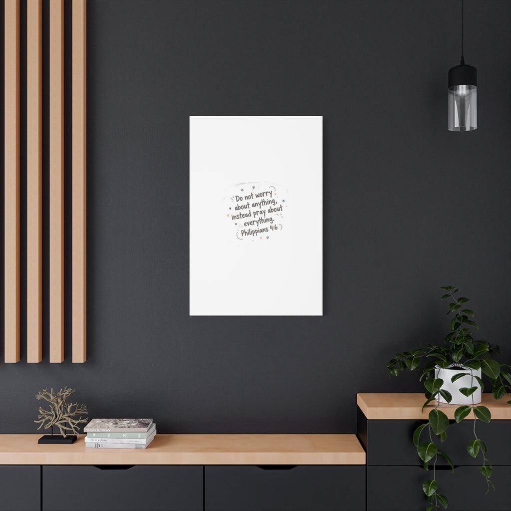 Do Not Worry Prayer Canvas | Handwritten Messy Script, Pastel Doodle Art