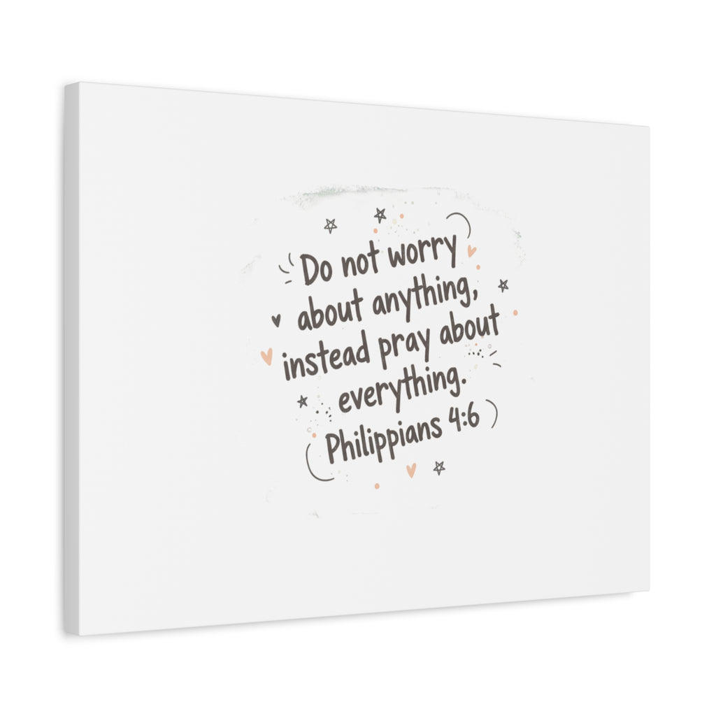 Do Not Worry Prayer Canvas | Handwritten Messy Script, Pastel Doodle Art