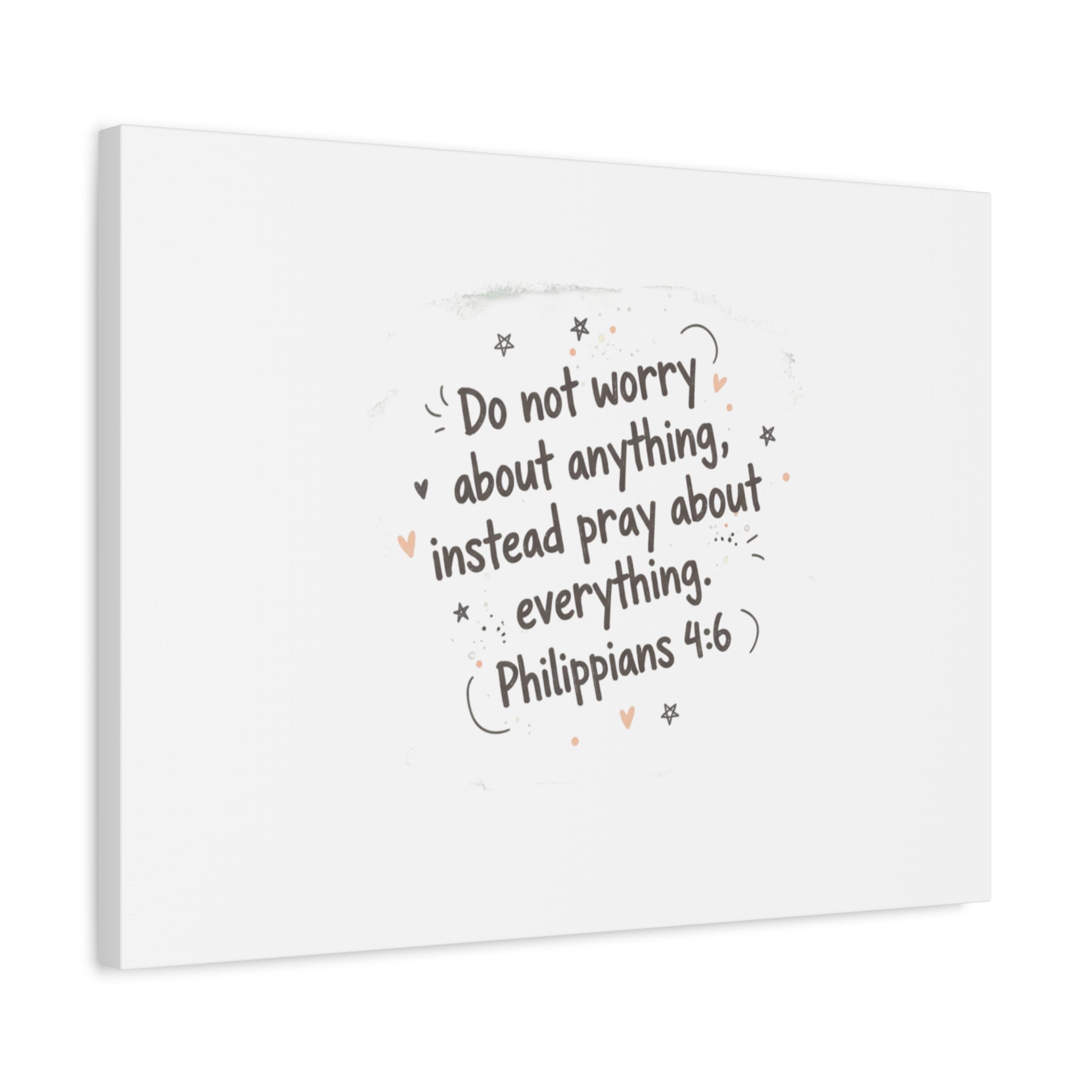 Do Not Worry Prayer Canvas | Handwritten Messy Script, Pastel Doodle Art