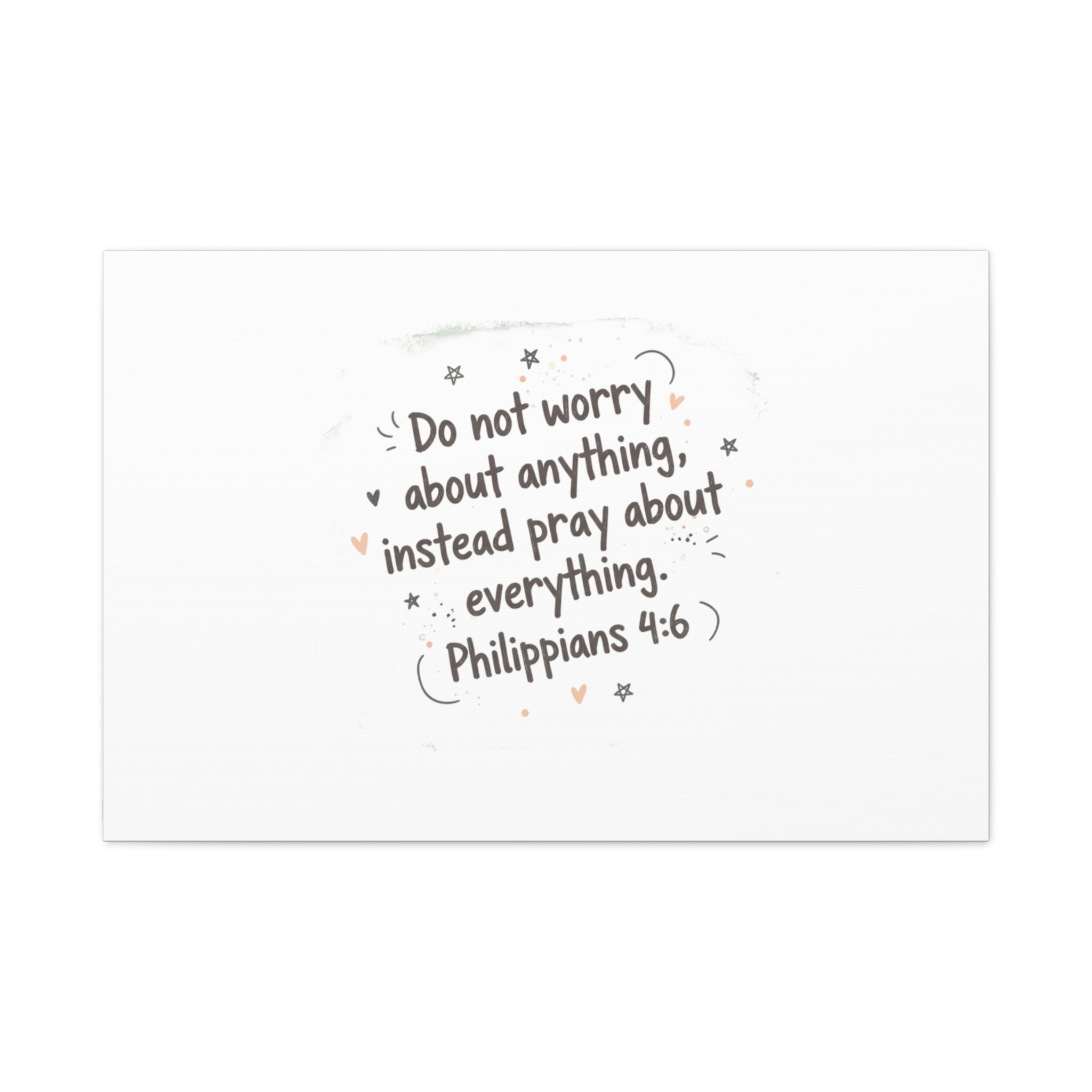 Do Not Worry Prayer Canvas | Handwritten Messy Script, Pastel Doodle Art