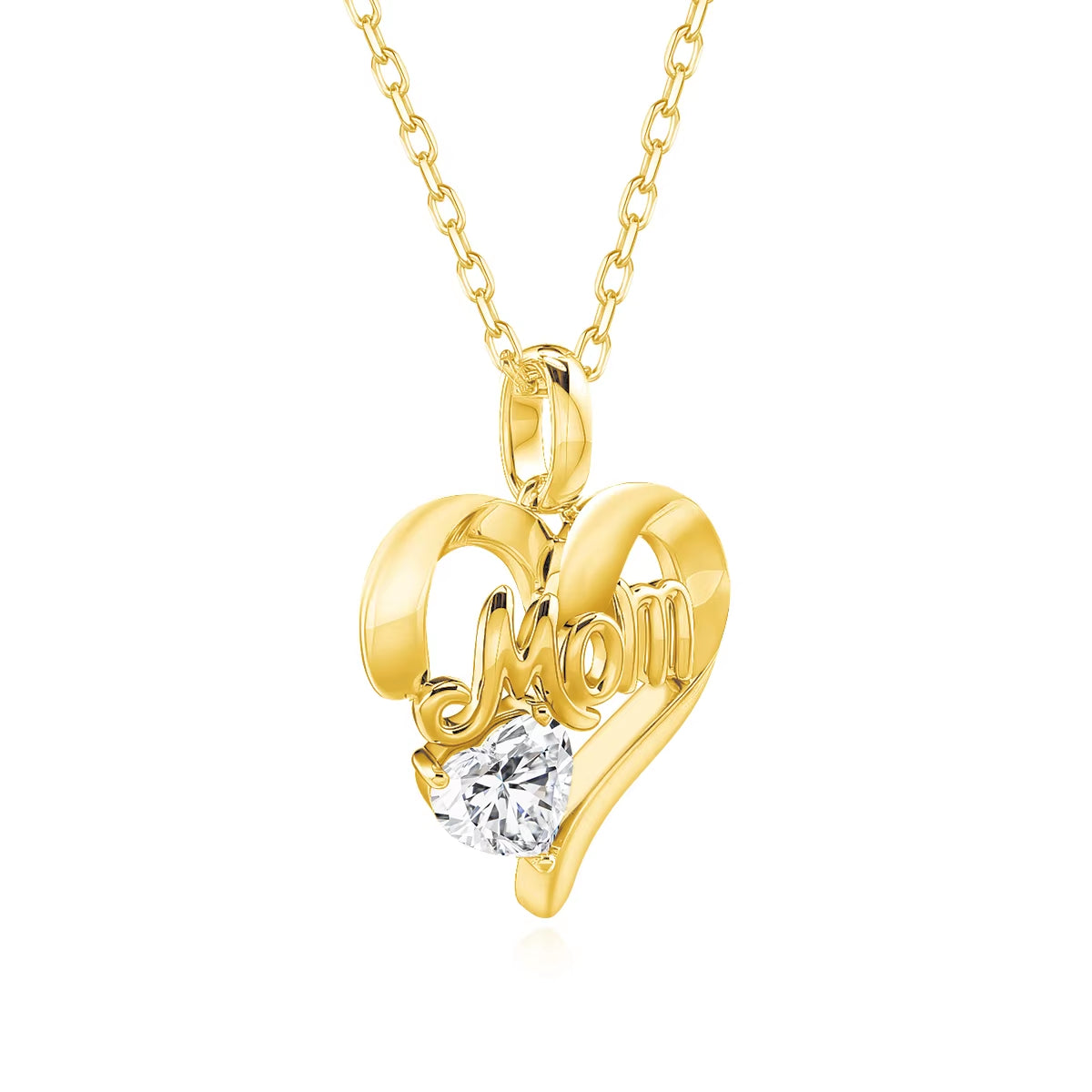 Luxury Mum Gift Real 14K Gold Heart Necklace Moissanite Diamond 1Ct AU585 K Gold Pendant with Certificate Fine Jewelry Wholesale