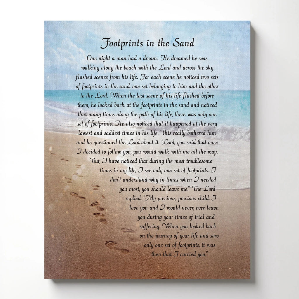 Footprints in the Sand Inspirational Wall Art