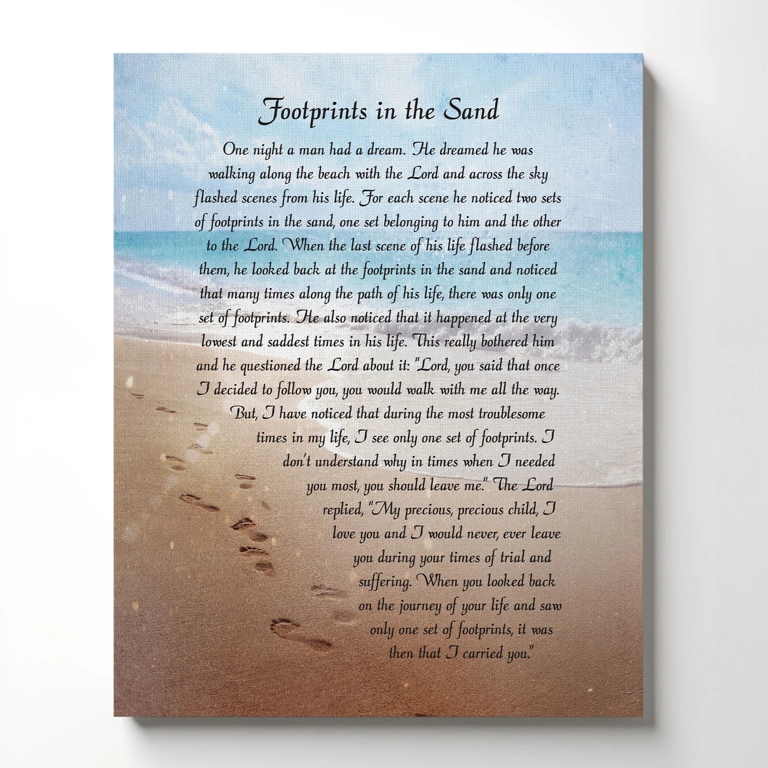 Footprints in the Sand Inspirational Wall Art
