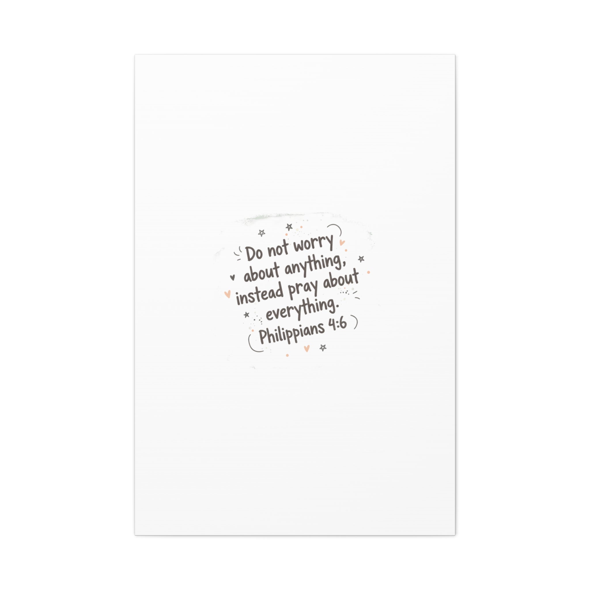 Do Not Worry Prayer Canvas | Handwritten Messy Script, Pastel Doodle Art