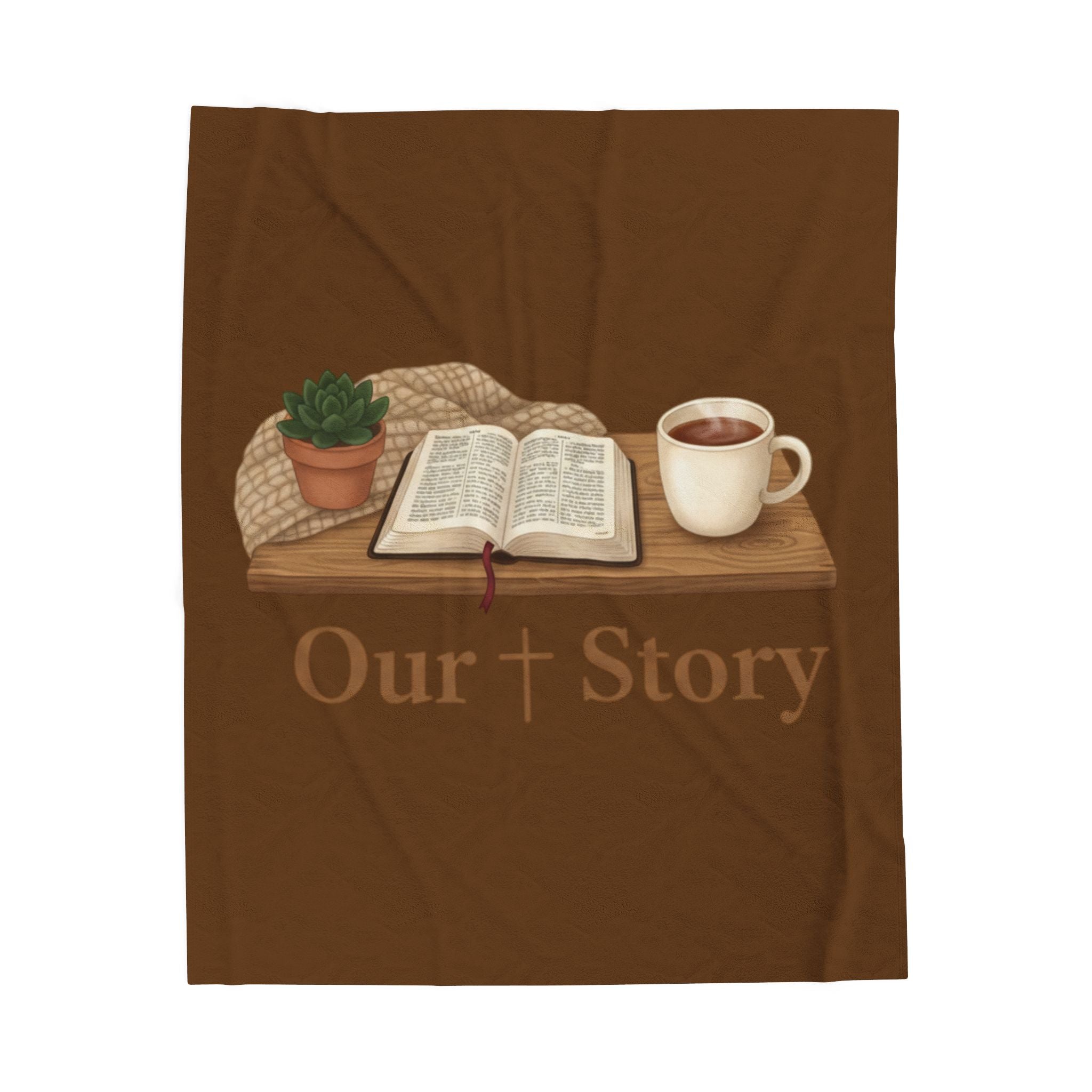 Our Story Reading Graphic Velveteen Plush Blanket | Cozy Book Aesthetic, Library Life
