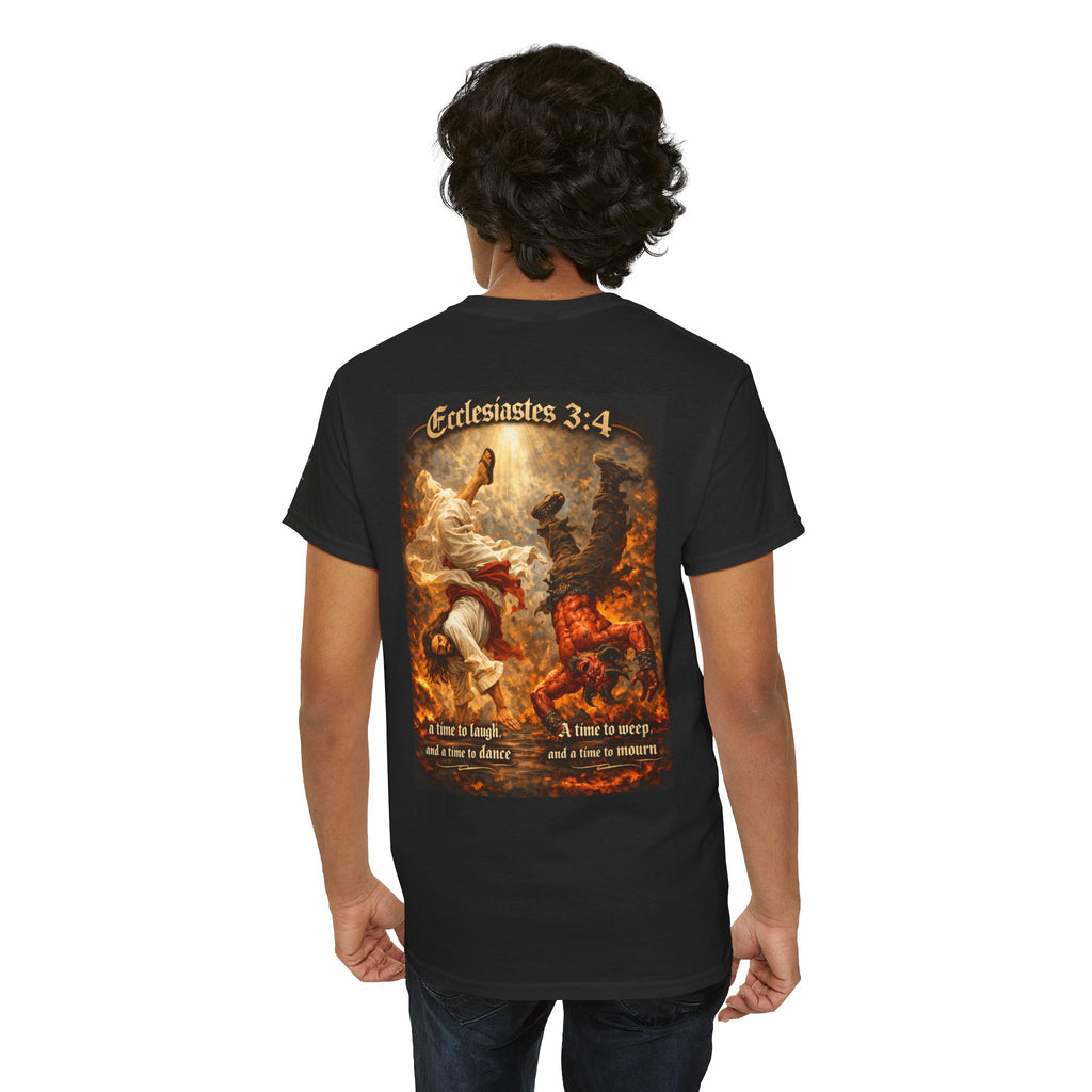 70x7 Streetwear Ecclesiastes 3:4 Graphic Tee — "A Time to Laugh" Christian Faith T‑Shirt