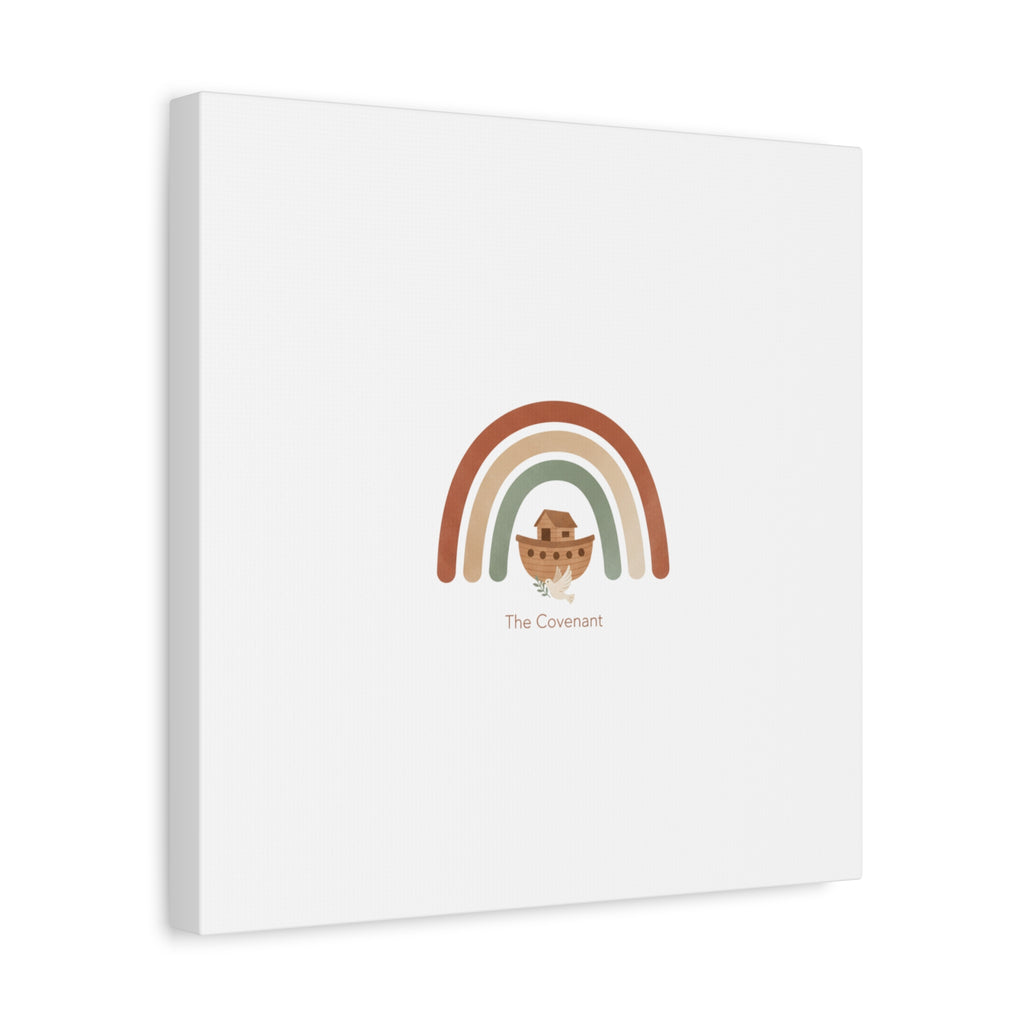 Noah's Ark Rainbow Matte Canvas Wall Art - "The Covenant" Nursery Decor
