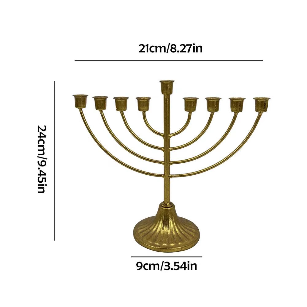 Jewish Candle Holder 7/9 Branch Candlestick Metal Candle Holder Hanukkah Candlestick Jewish Holders Menorah Stand Decorations