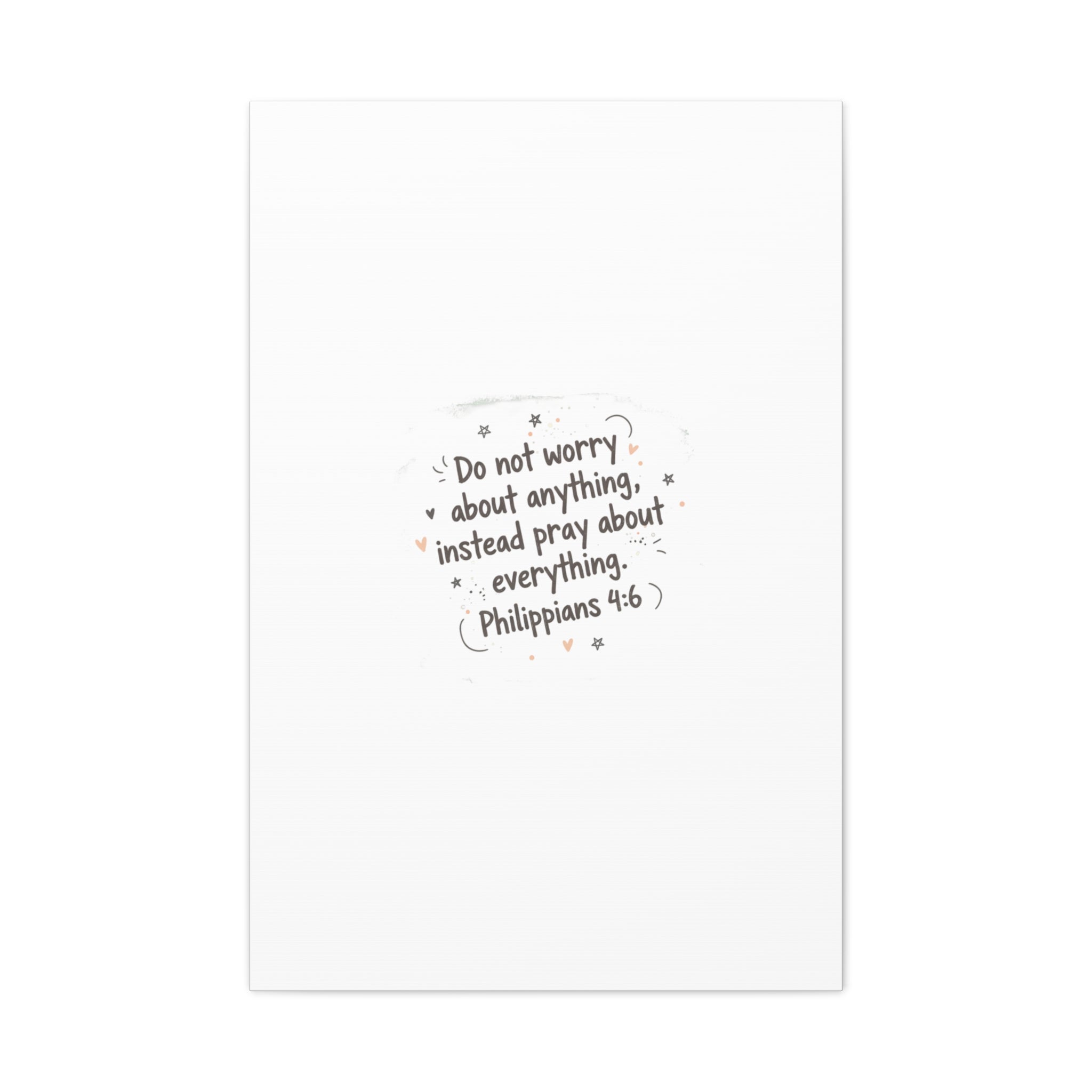 Do Not Worry Prayer Canvas | Handwritten Messy Script, Pastel Doodle Art