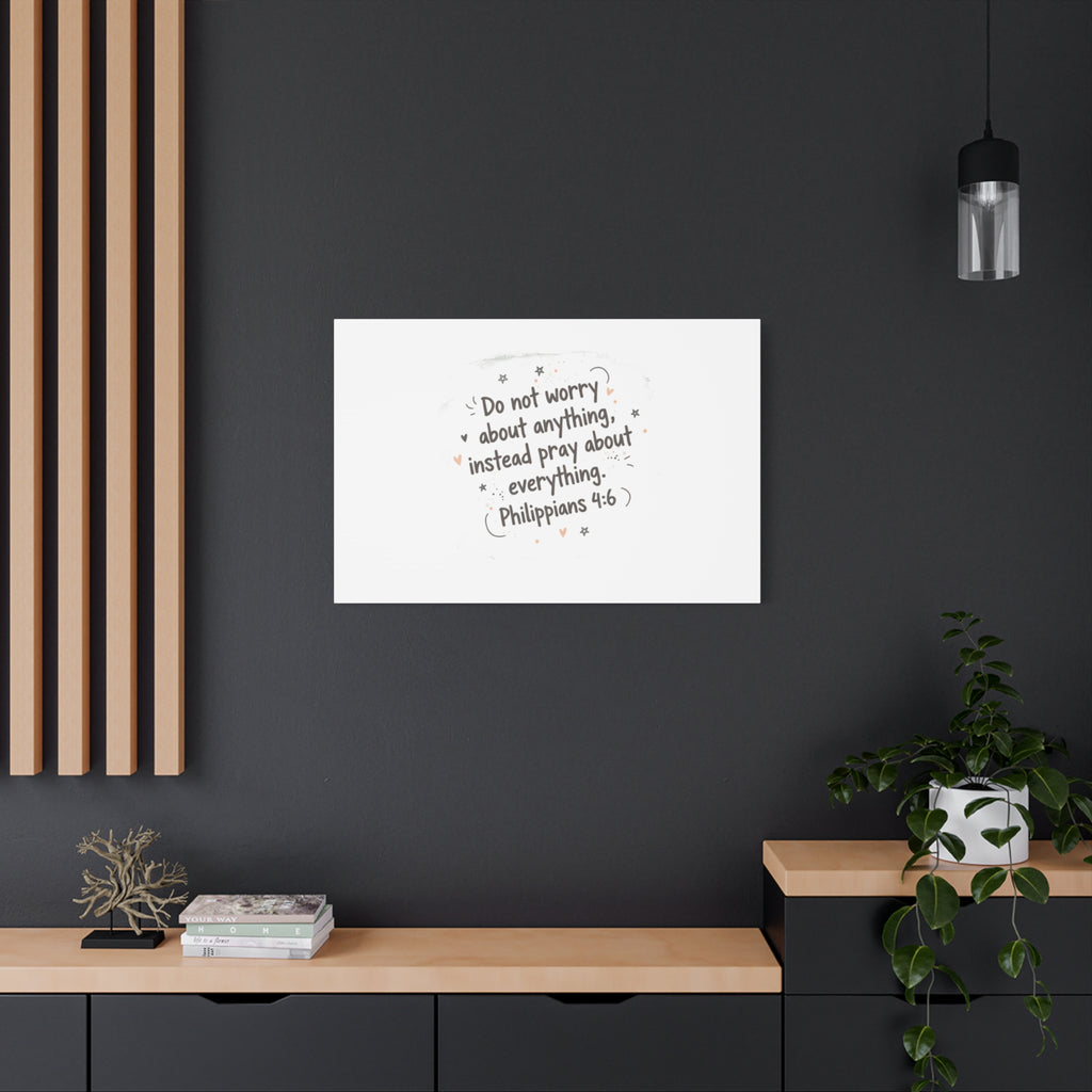 Do Not Worry Prayer Canvas | Handwritten Messy Script, Pastel Doodle Art