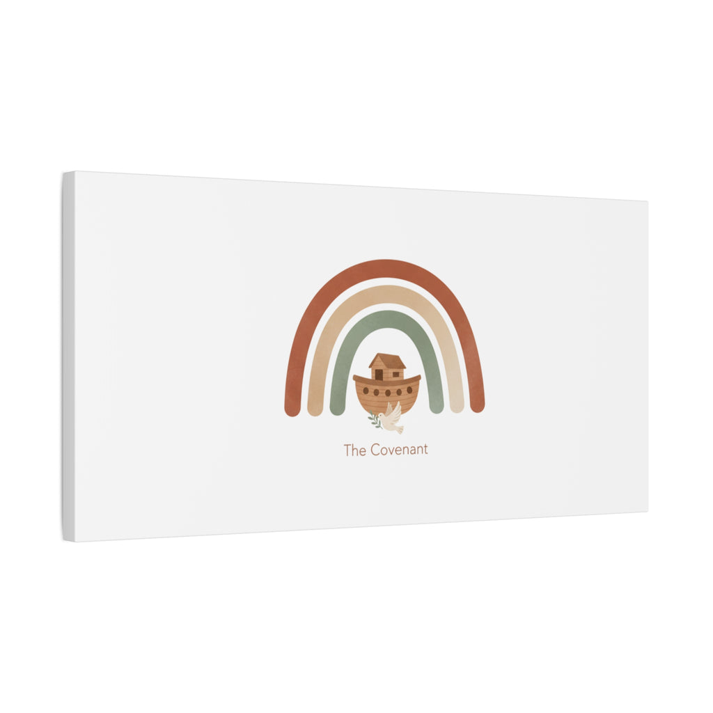 Noah's Ark Rainbow Matte Canvas Wall Art - "The Covenant" Nursery Decor