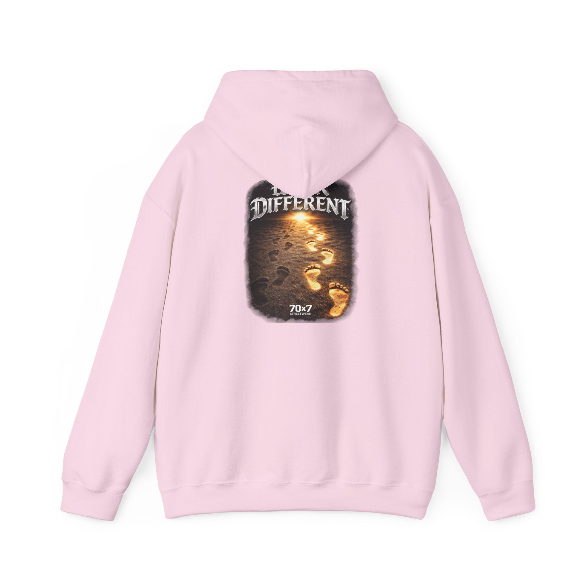 70x7 Streetwear Hoodie — 70x7 "Walk Different" Graphic Pullover