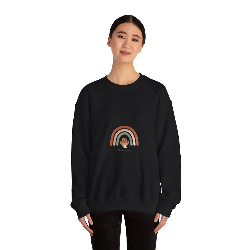 Neutral Rainbow Arc Sweatshirt | muted rainbow boho desert arc design