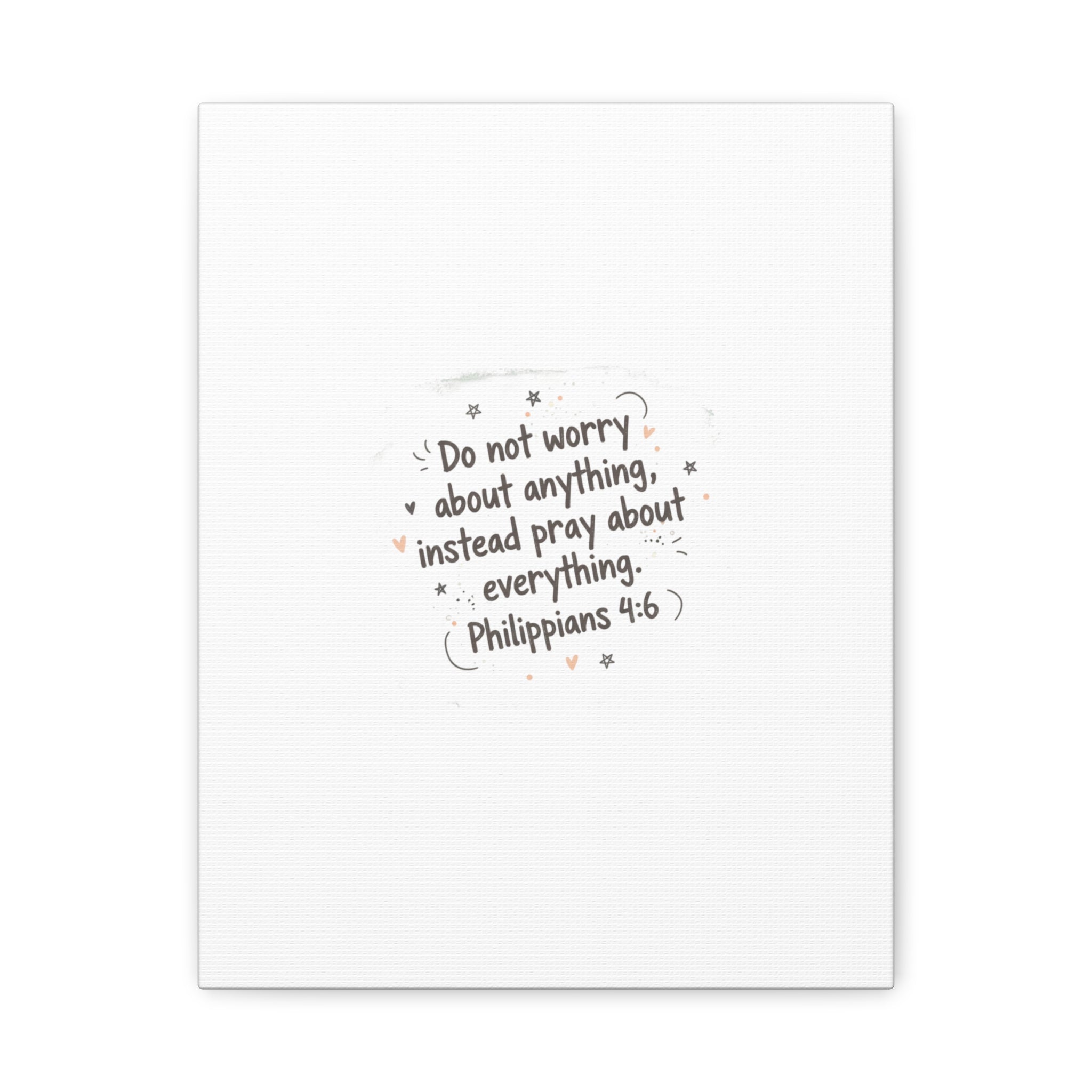 Do Not Worry Prayer Canvas | Handwritten Messy Script, Pastel Doodle Art