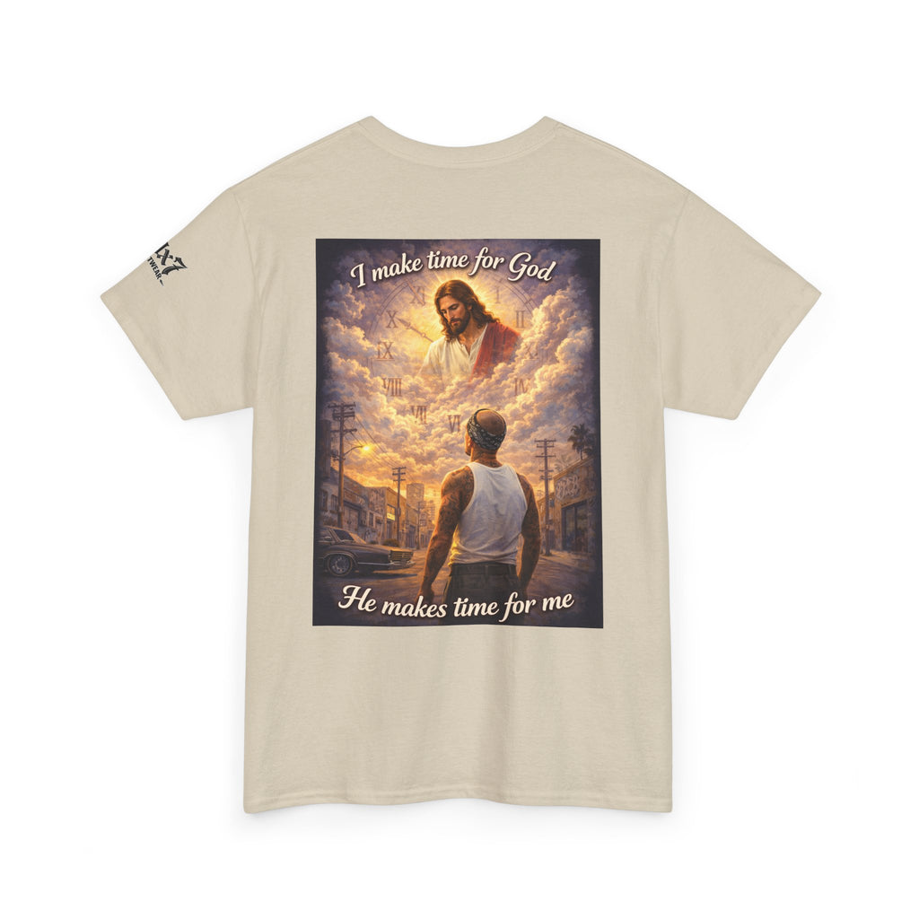 "I Make Time for God, He Makes Time for Me" 70x7 Streetwear Graphic Tee