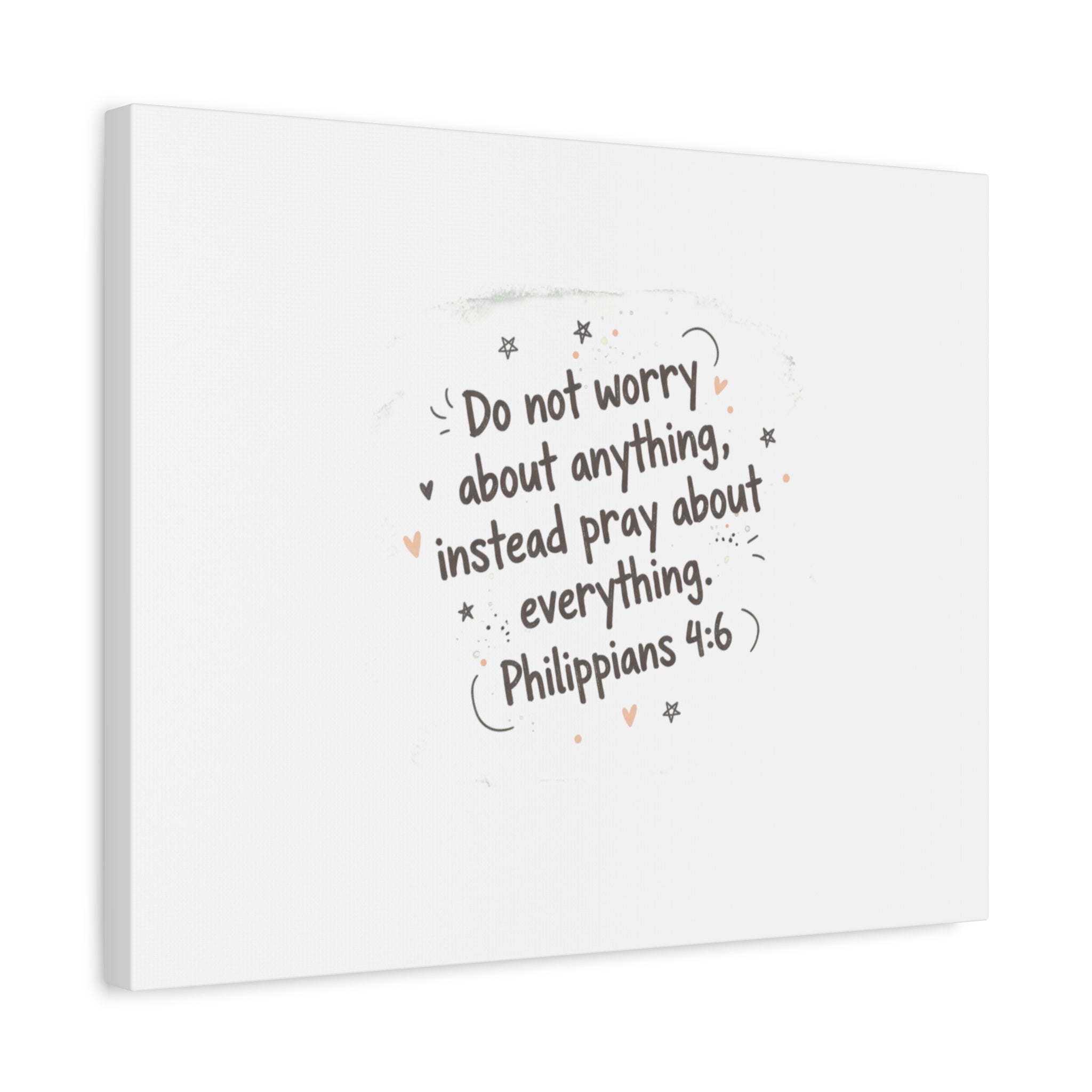Do Not Worry Prayer Canvas | Handwritten Messy Script, Pastel Doodle Art