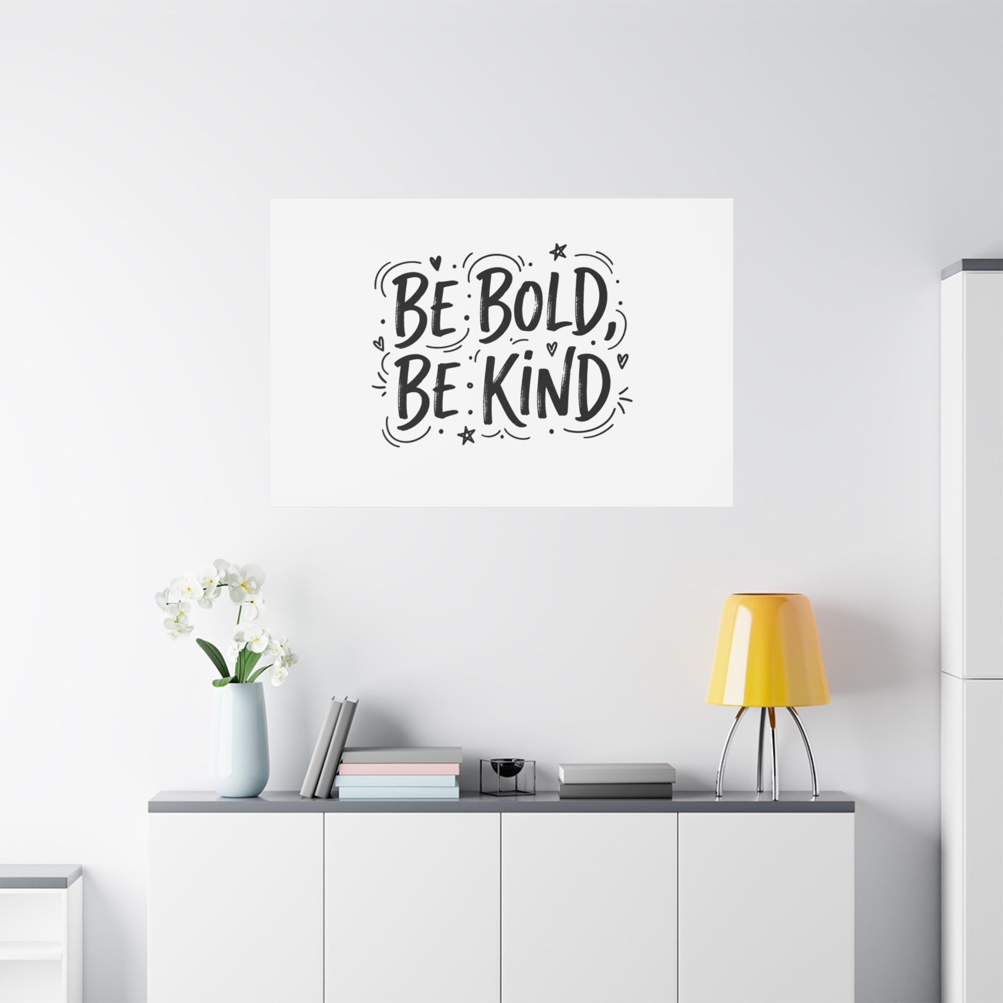 Be Bold Be Kind Canvas | Handwritten Marker Brush Script, Humanized Typography