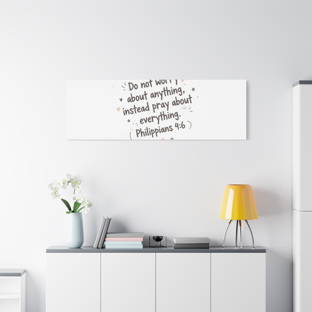 Do Not Worry Prayer Canvas | Handwritten Messy Script, Pastel Doodle Art