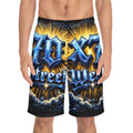 70x7 Streetwear Logo Board Shorts — '70x7 Streetwear' Graphic Men's Swim Trunks