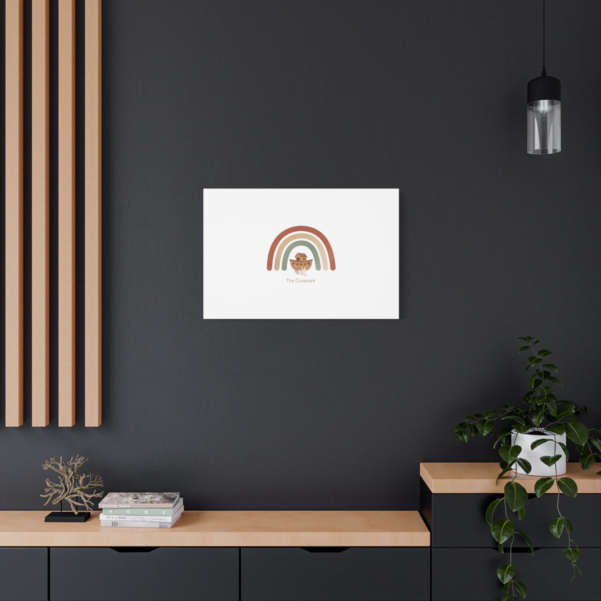 Noah's Ark Rainbow Matte Canvas Wall Art - "The Covenant" Nursery Decor