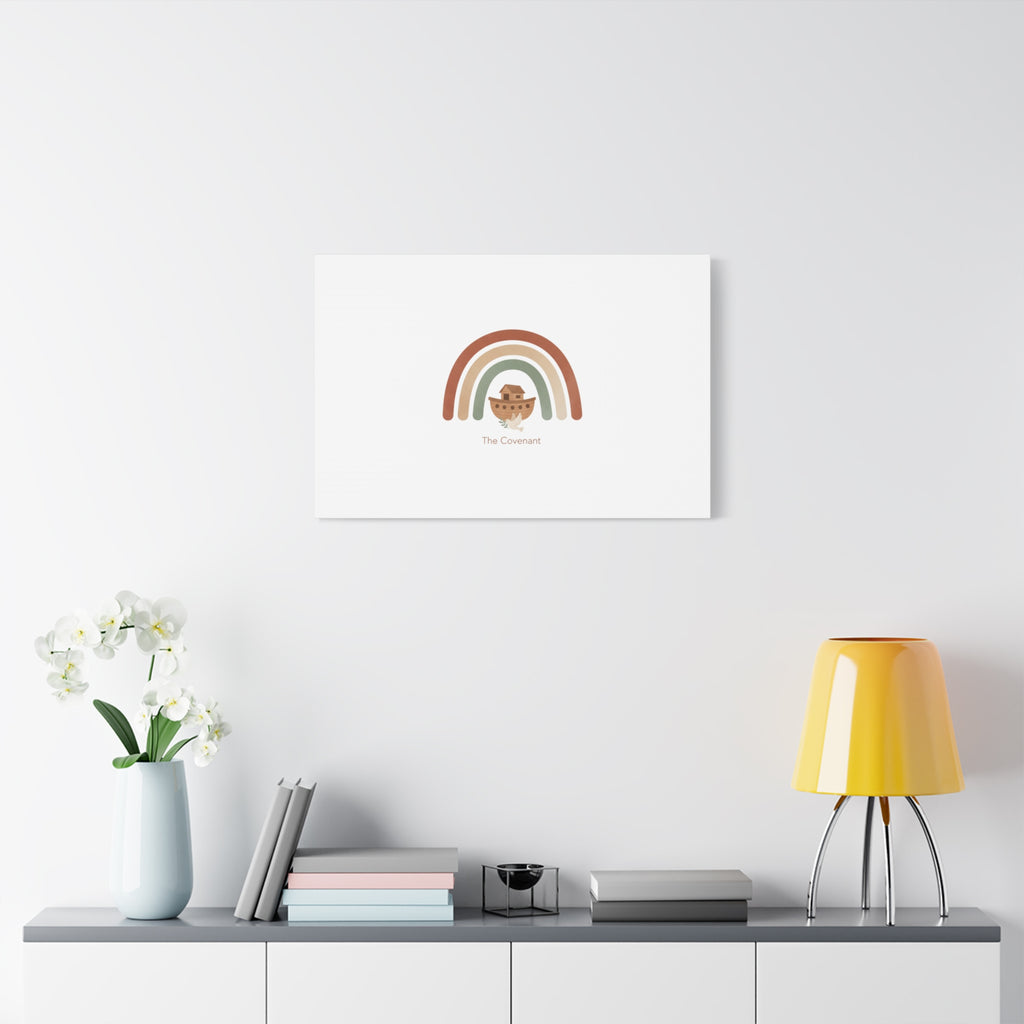 Noah's Ark Rainbow Matte Canvas Wall Art - "The Covenant" Nursery Decor