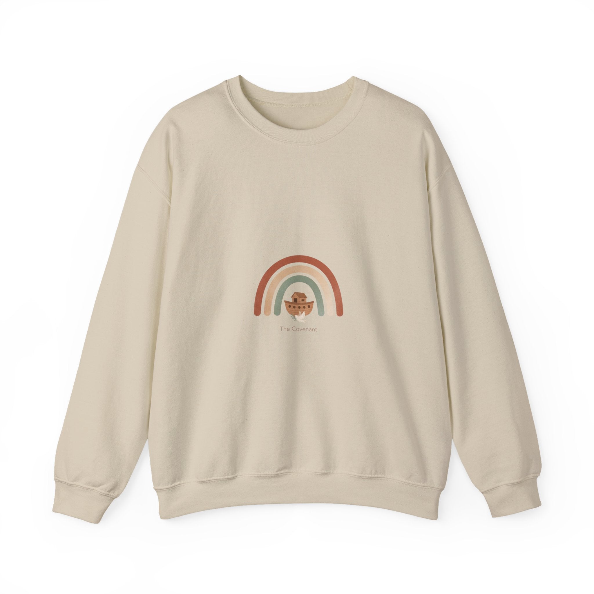 Neutral Rainbow Arc Sweatshirt | muted rainbow boho desert arc design