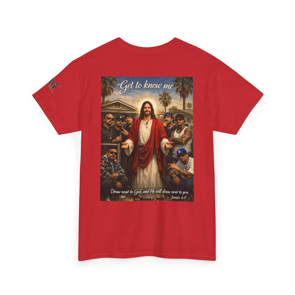 70x7 Streetwear - Jesus 'Get to Know Me' Graphic Tee