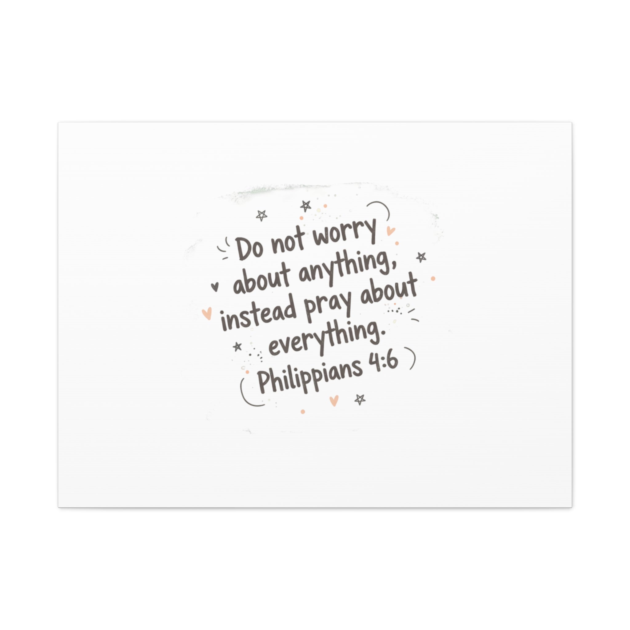 Do Not Worry Prayer Canvas | Handwritten Messy Script, Pastel Doodle Art