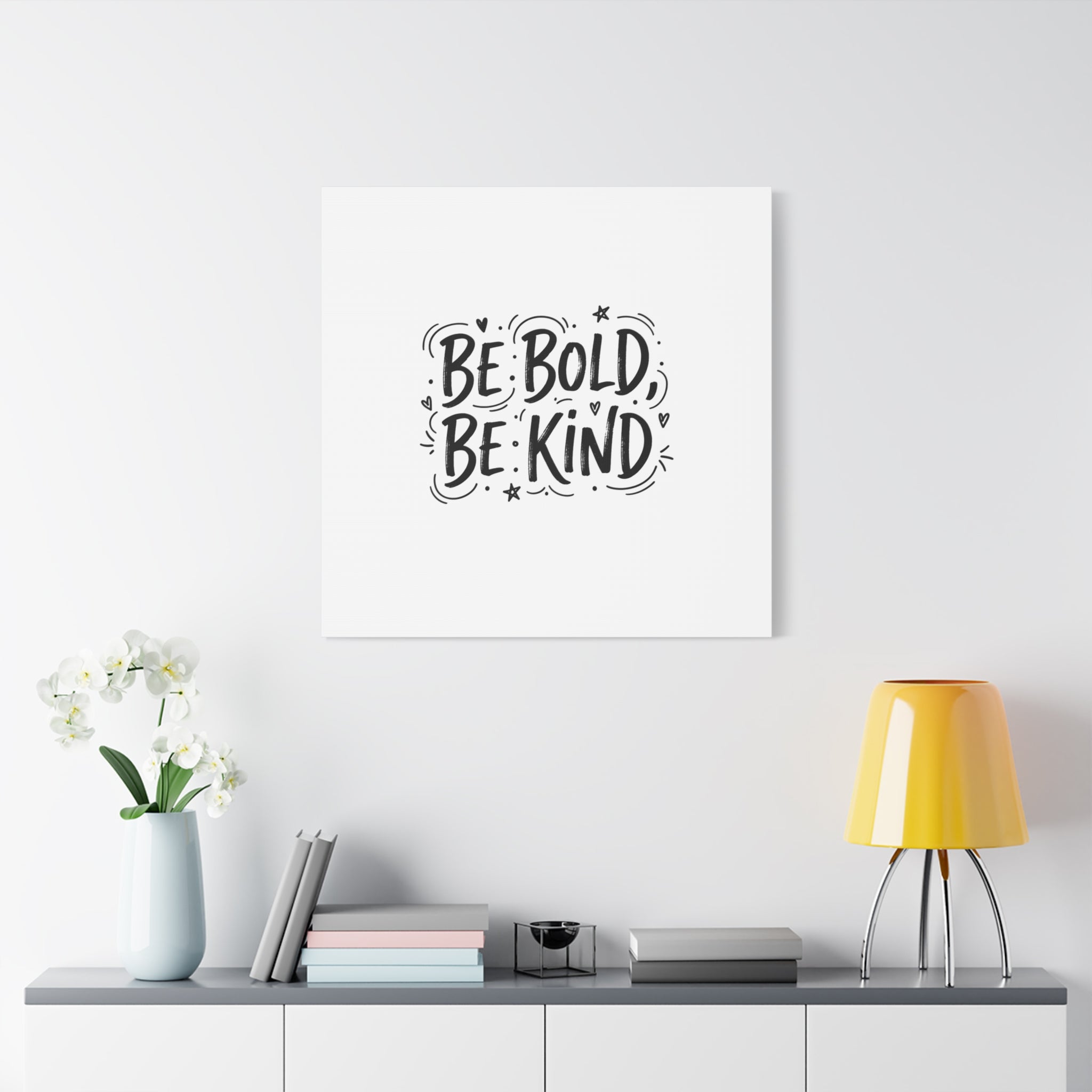 Be Bold Be Kind Canvas | Handwritten Marker Brush Script, Humanized Typography