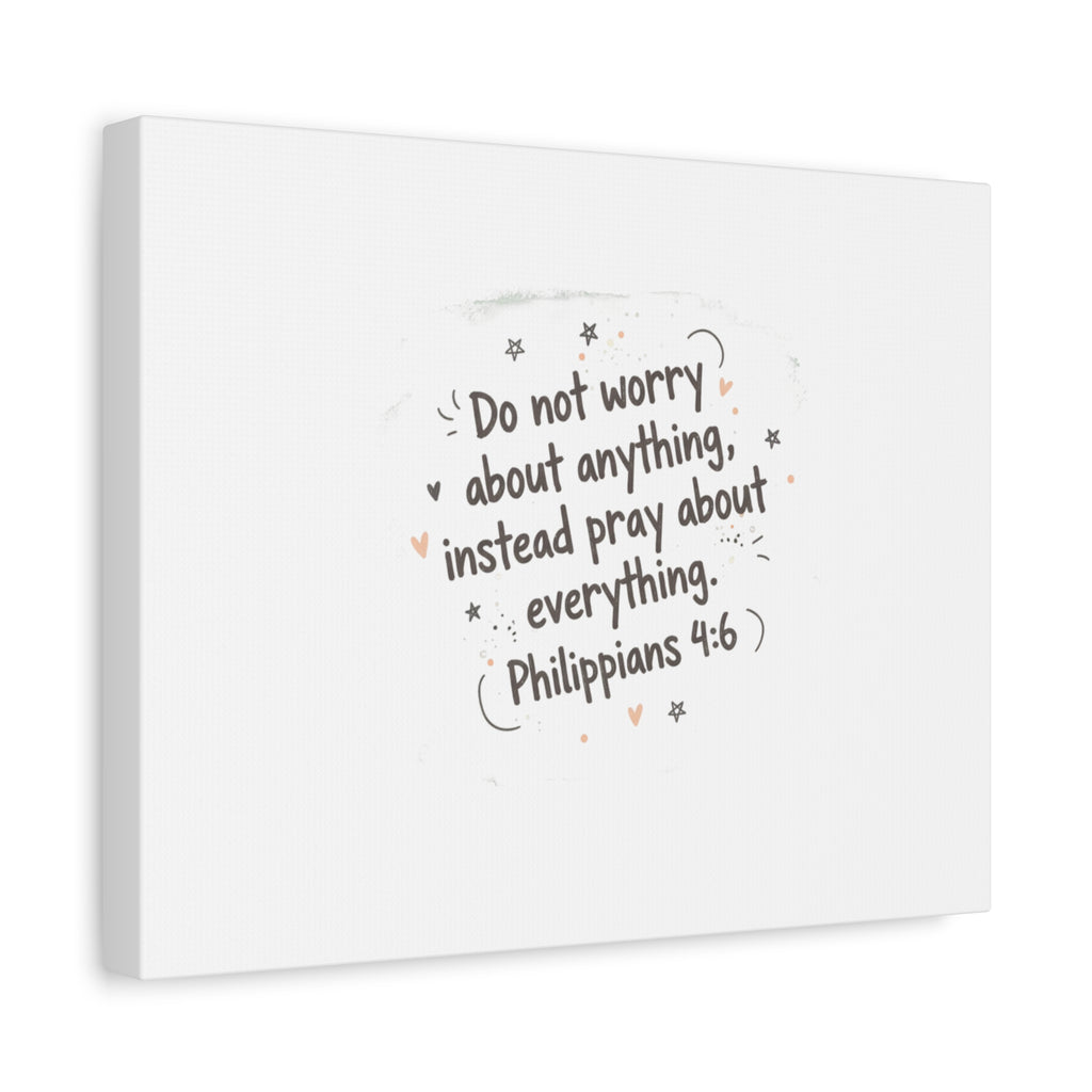 Do Not Worry Prayer Canvas | Handwritten Messy Script, Pastel Doodle Art