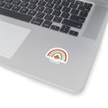 Retro Rainbow Ark Kiss-Cut Sticker — Cute Earth-Tone Rainbow with Noah’s Ark