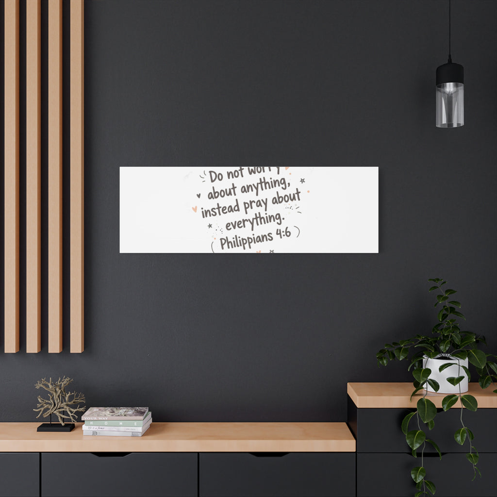 Do Not Worry Prayer Canvas | Handwritten Messy Script, Pastel Doodle Art