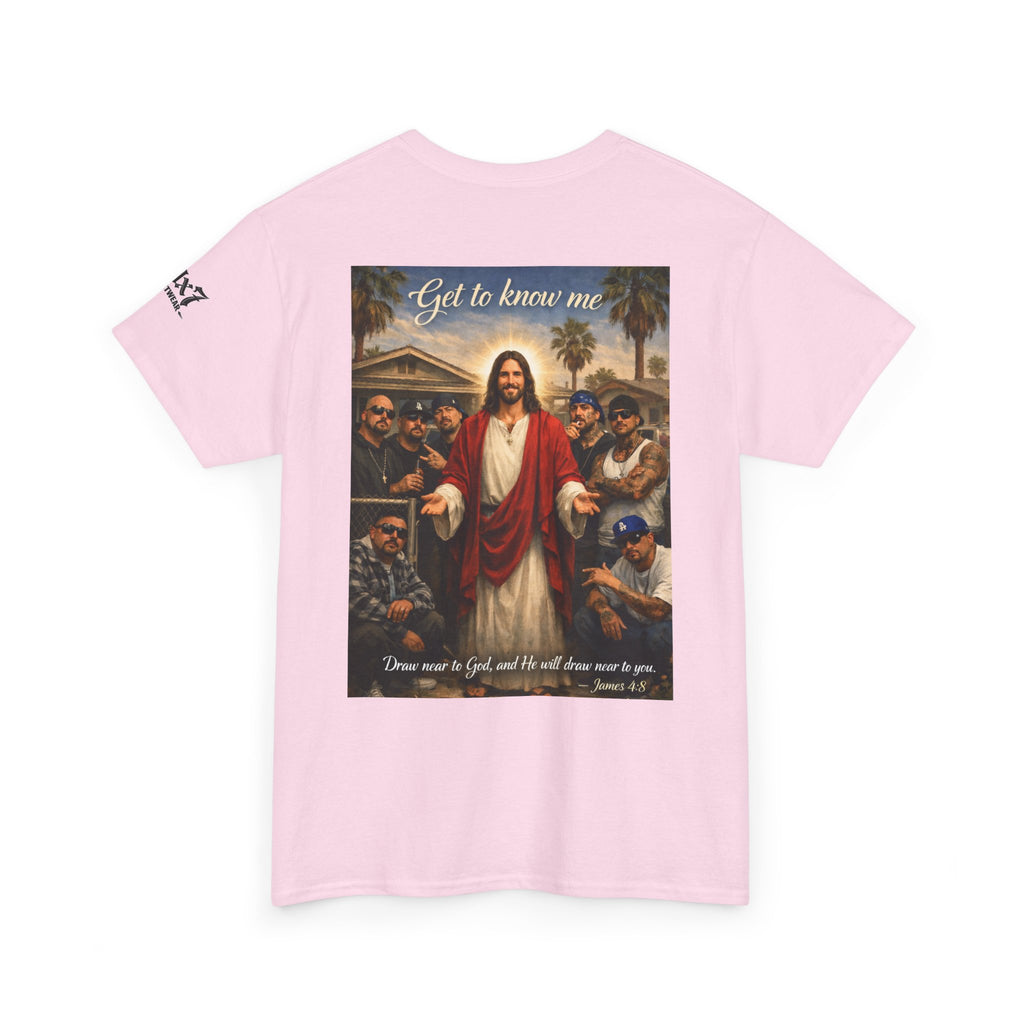 70x7 Streetwear - Jesus 'Get to Know Me' Graphic Tee