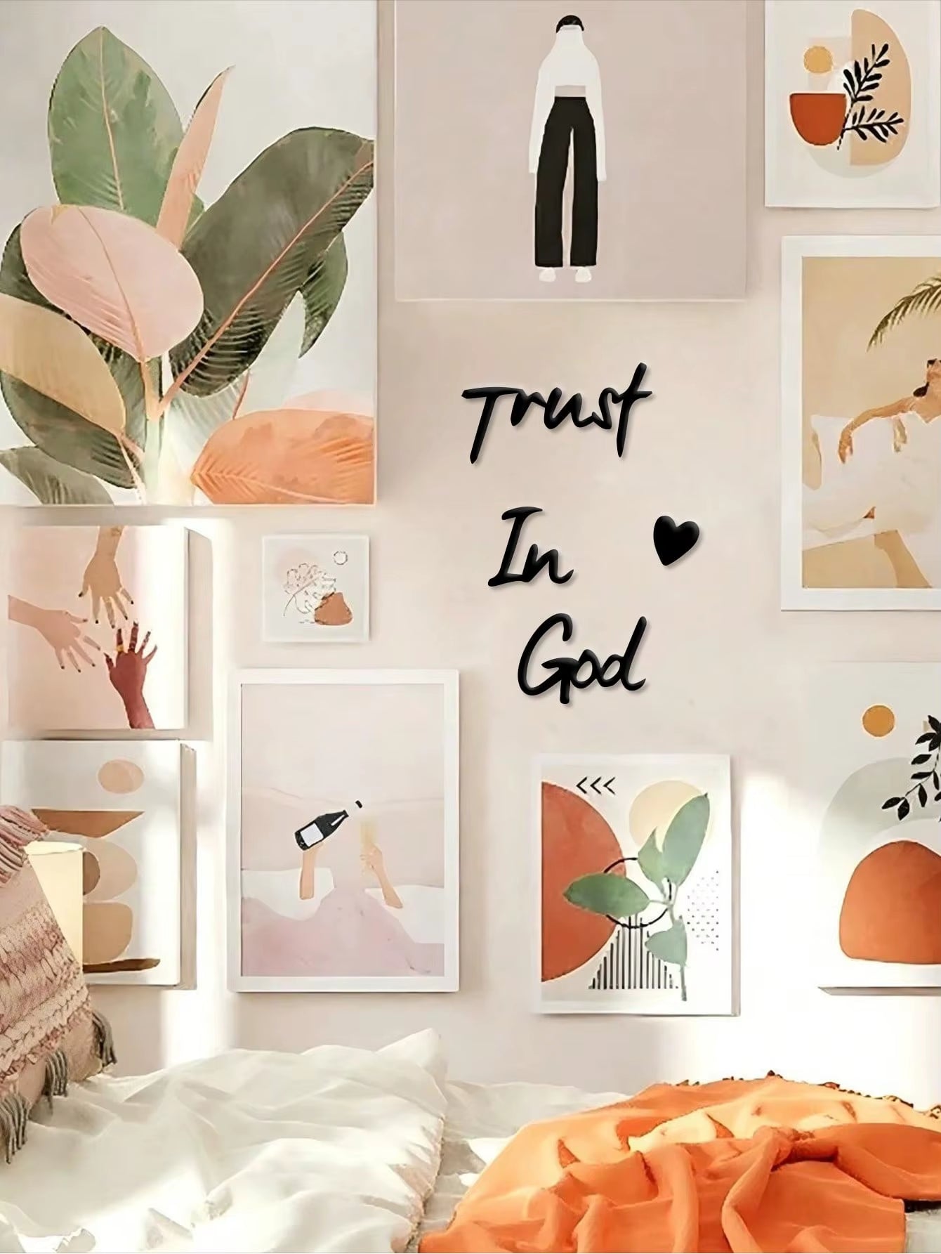 3Pc "Trust in God" Metal Wall Art 
