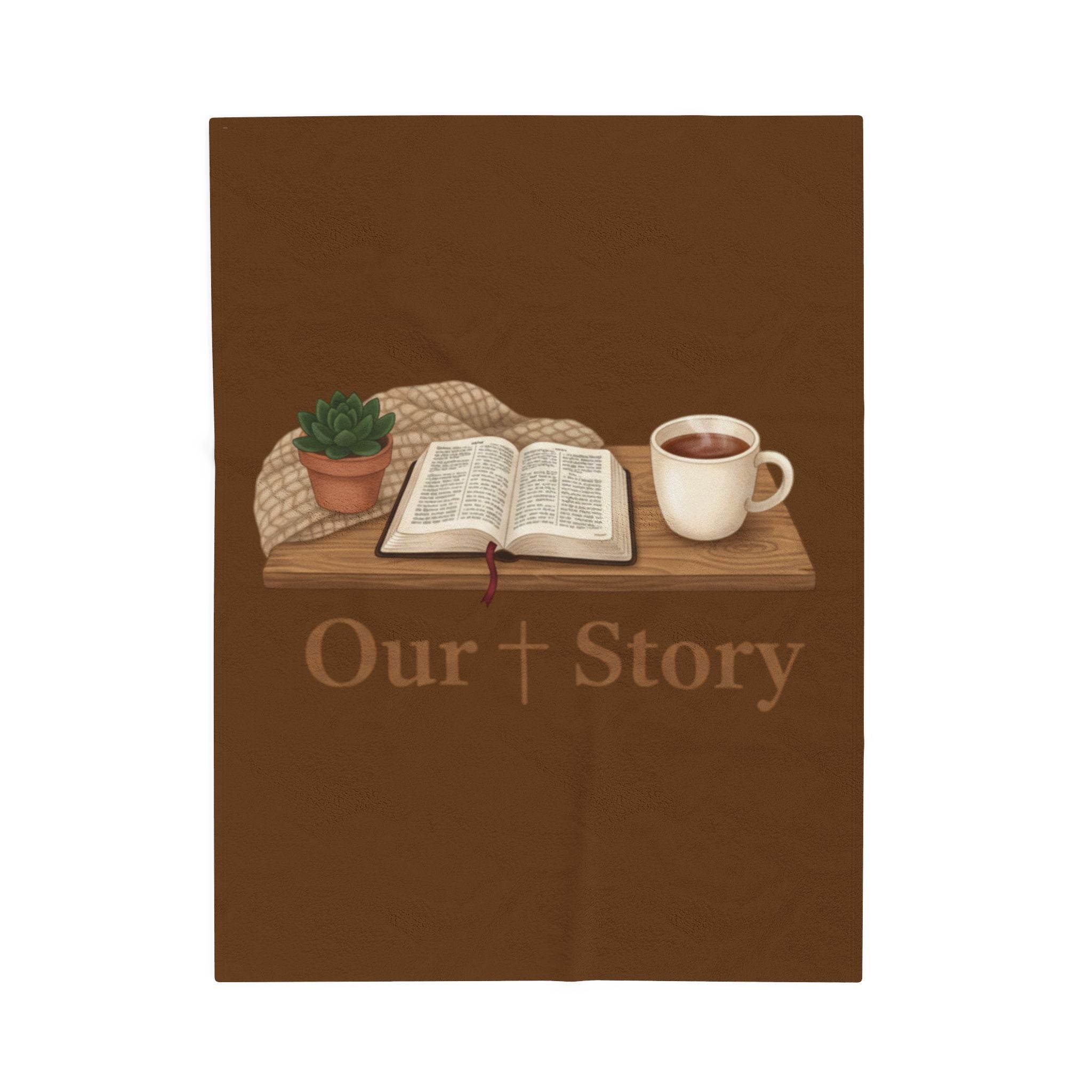 Our Story Reading Graphic Velveteen Plush Blanket | Cozy Book Aesthetic, Library Life