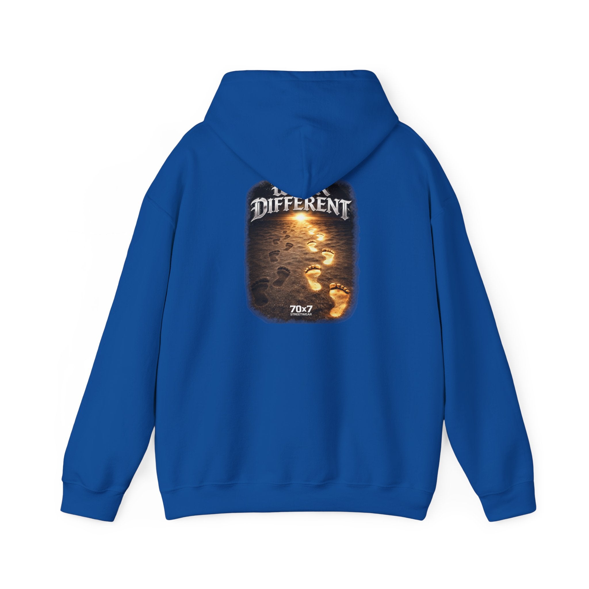 70x7 Streetwear Hoodie — 70x7 "Walk Different" Graphic Pullover