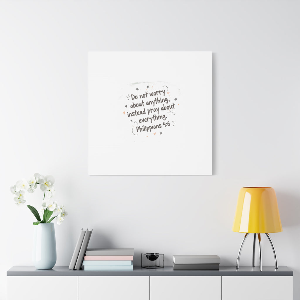 Do Not Worry Prayer Canvas | Handwritten Messy Script, Pastel Doodle Art