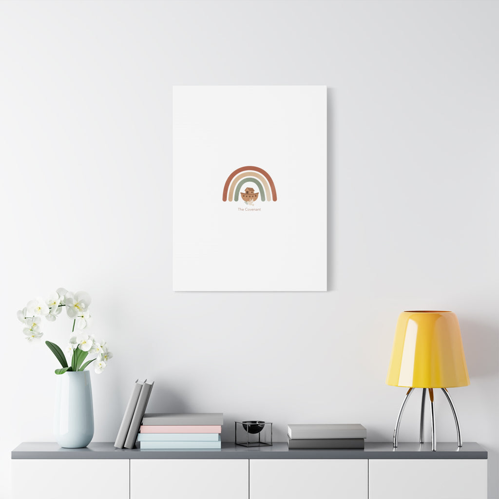 Noah's Ark Rainbow Matte Canvas Wall Art - "The Covenant" Nursery Decor