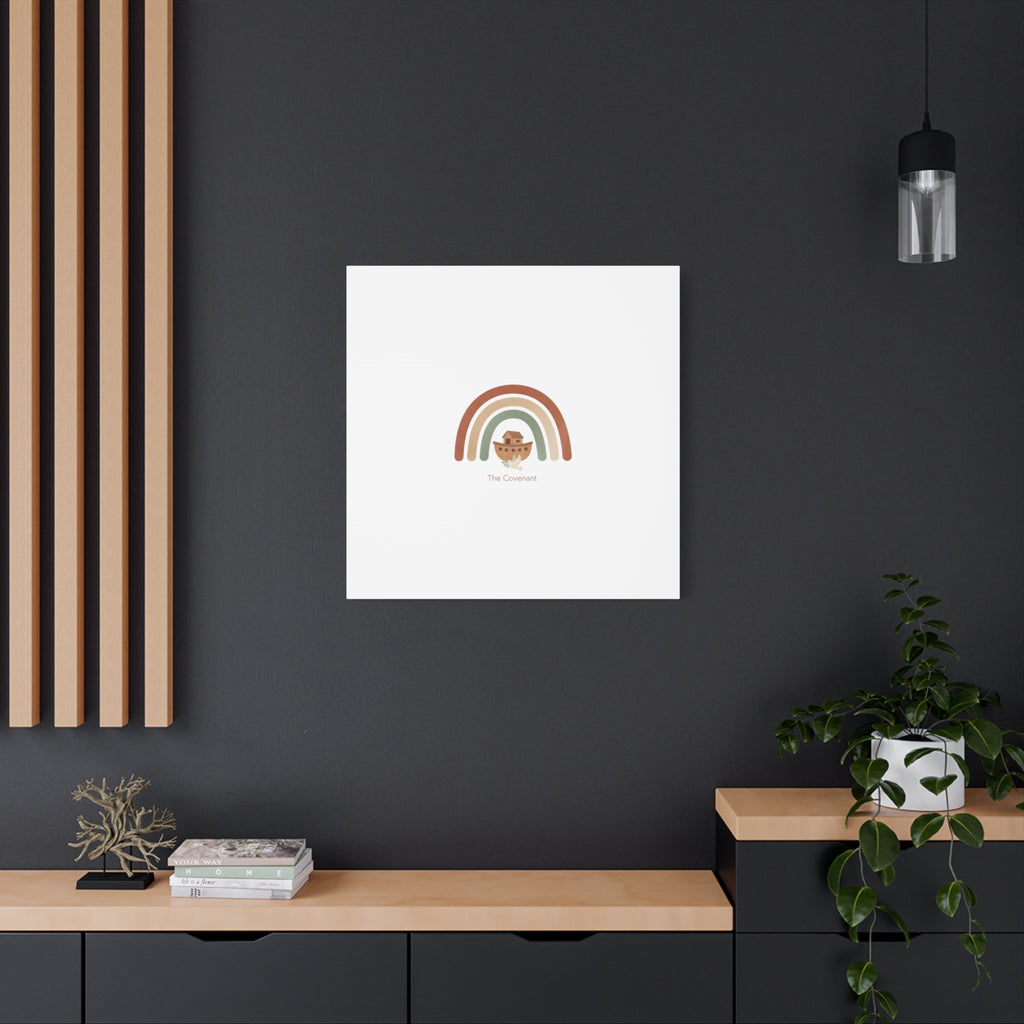 Noah's Ark Rainbow Matte Canvas Wall Art - "The Covenant" Nursery Decor