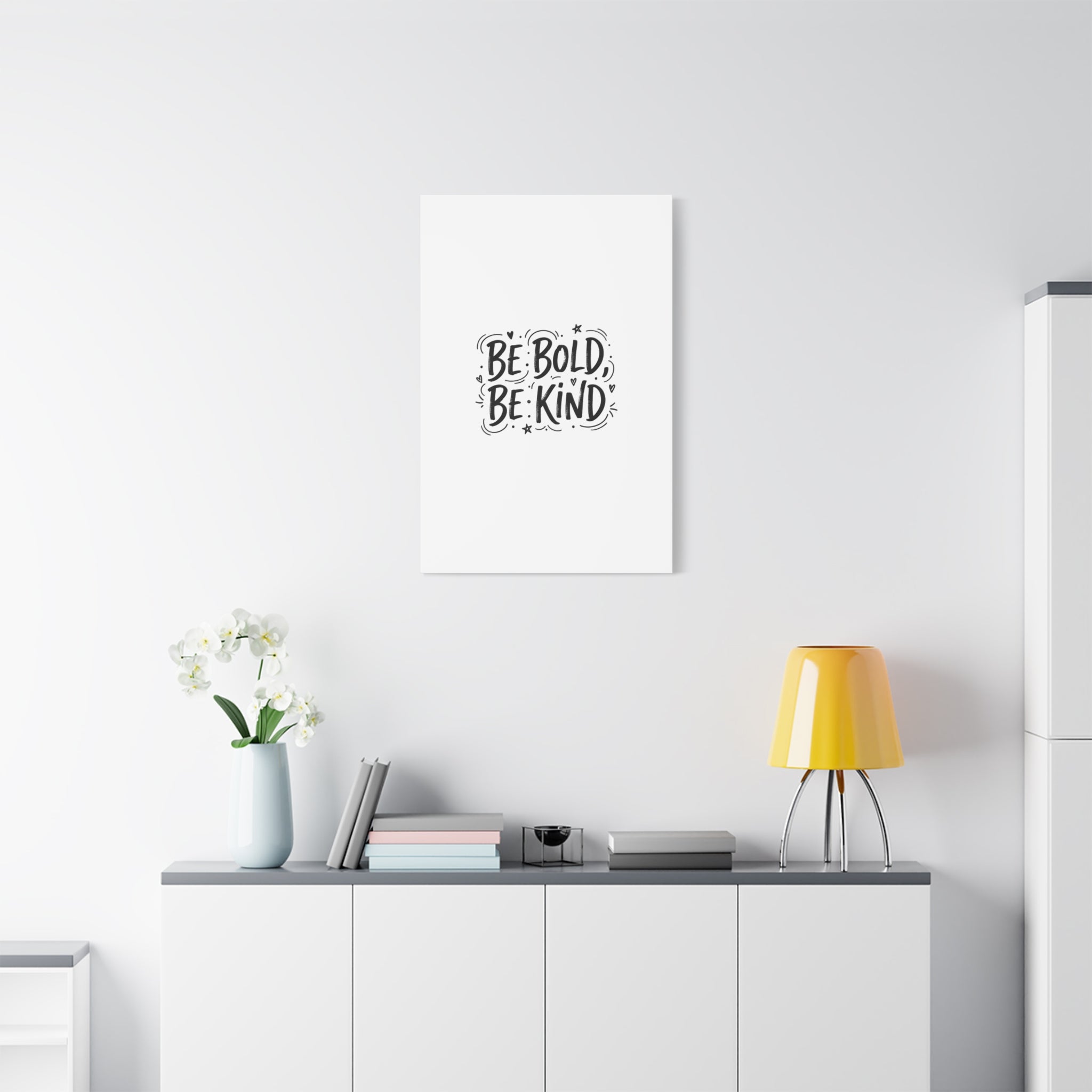 Be Bold Be Kind Canvas | Handwritten Marker Brush Script, Humanized Typography