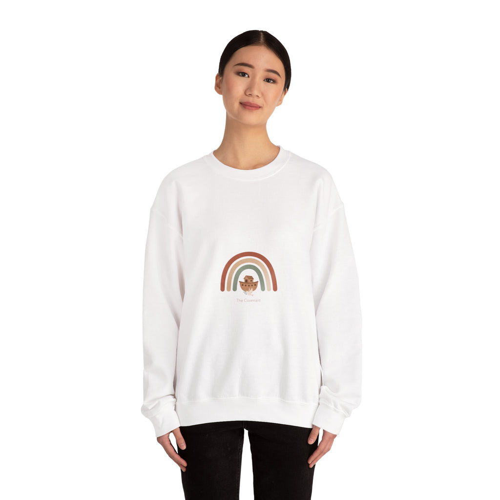 Neutral Rainbow Arc Sweatshirt | muted rainbow boho desert arc design