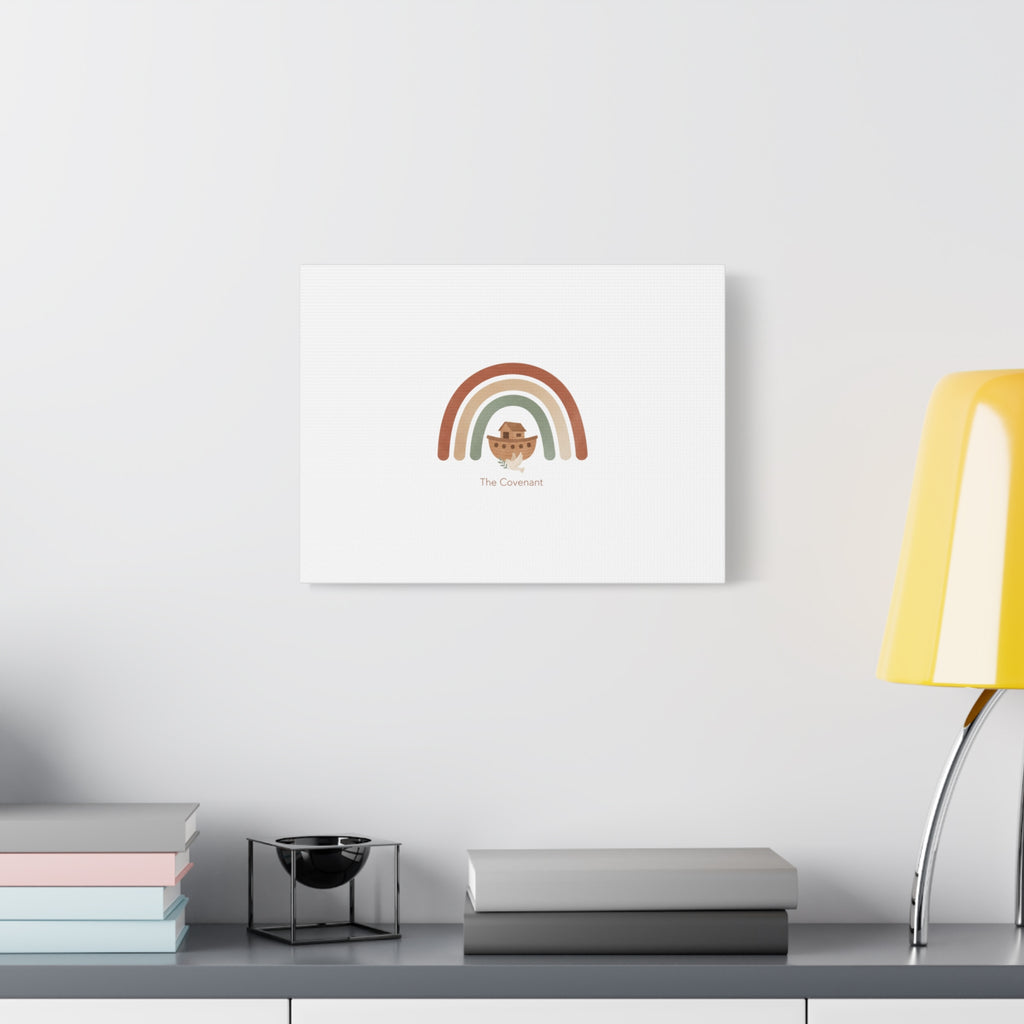 Noah's Ark Rainbow Matte Canvas Wall Art - "The Covenant" Nursery Decor