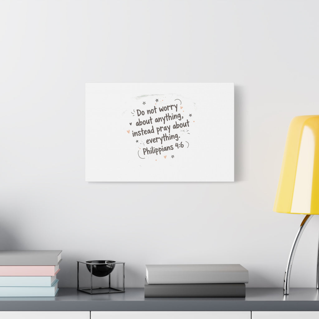 Do Not Worry Prayer Canvas | Handwritten Messy Script, Pastel Doodle Art