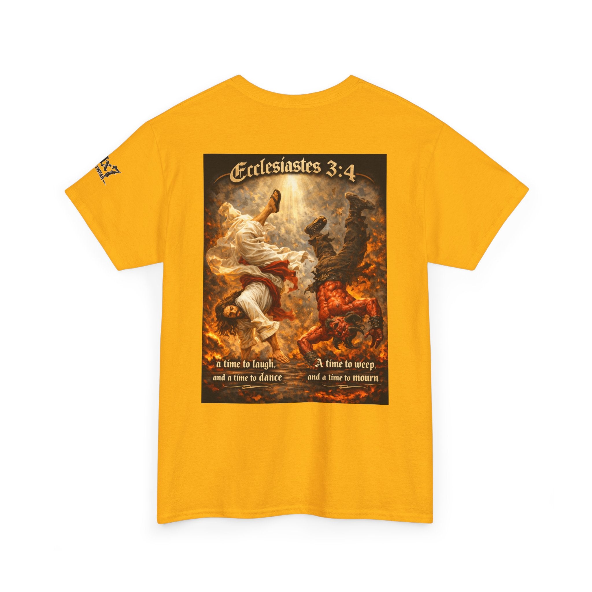 70x7 Streetwear Ecclesiastes 3:4 Graphic Tee — "A Time to Laugh" Christian Faith T‑Shirt