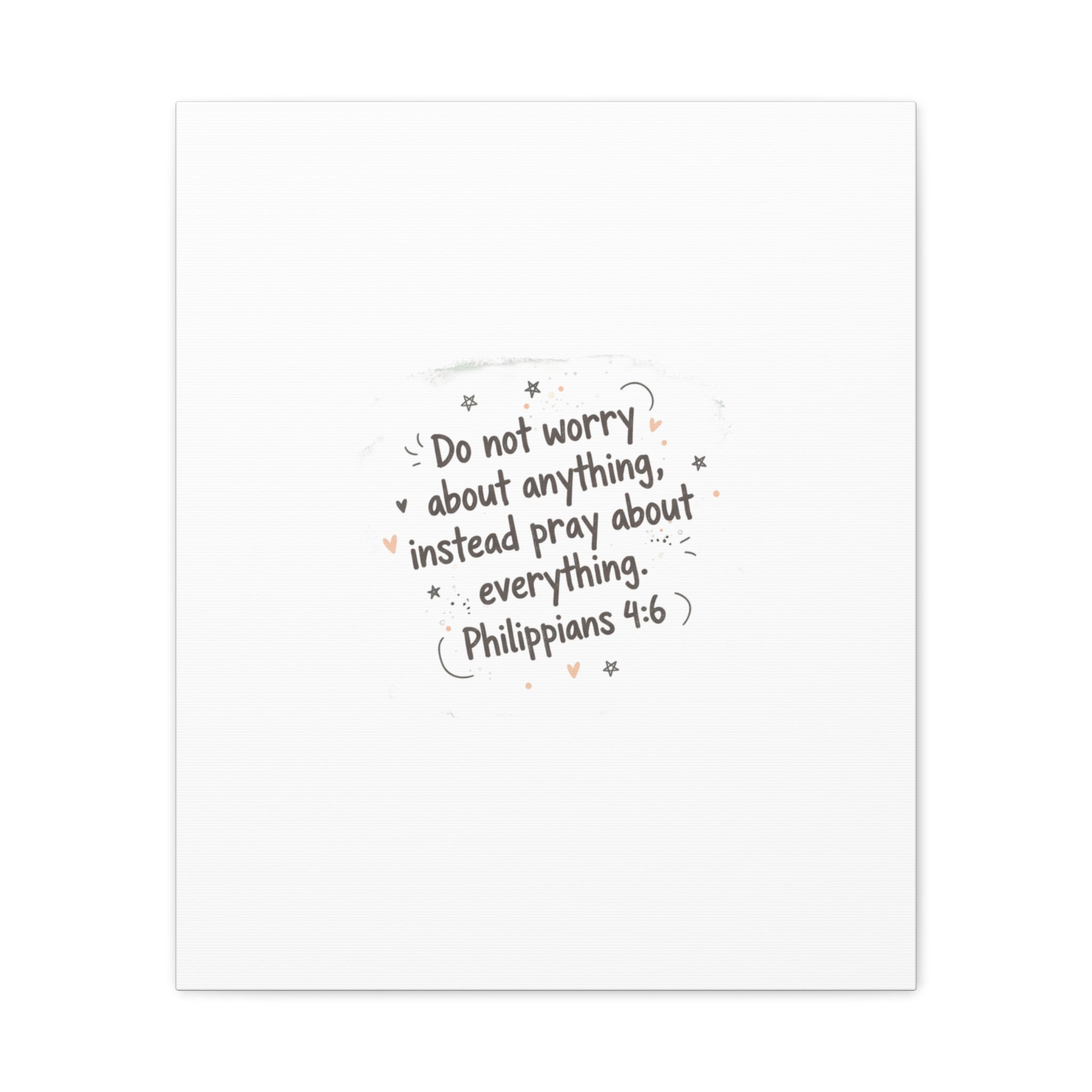Do Not Worry Prayer Canvas | Handwritten Messy Script, Pastel Doodle Art