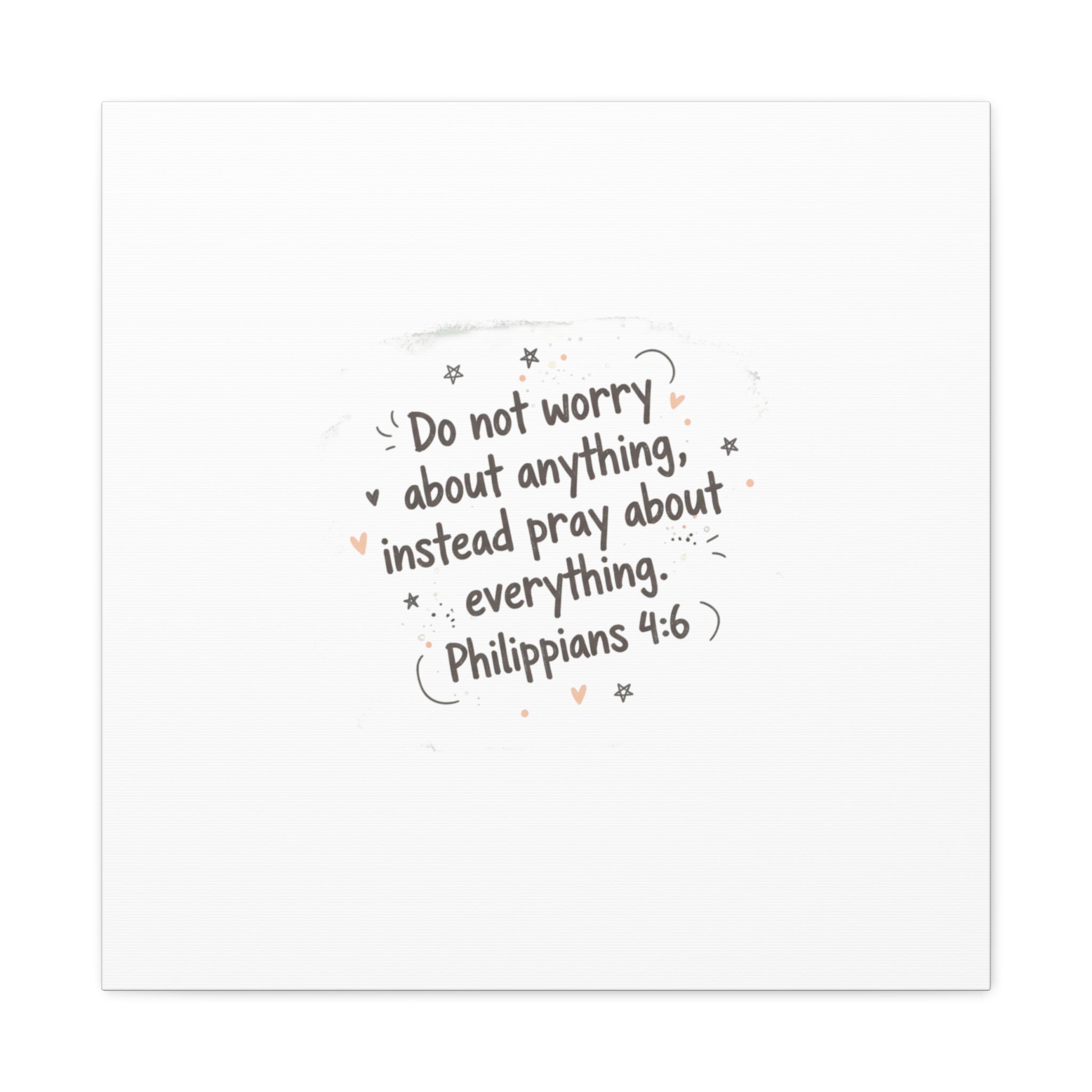 Do Not Worry Prayer Canvas | Handwritten Messy Script, Pastel Doodle Art
