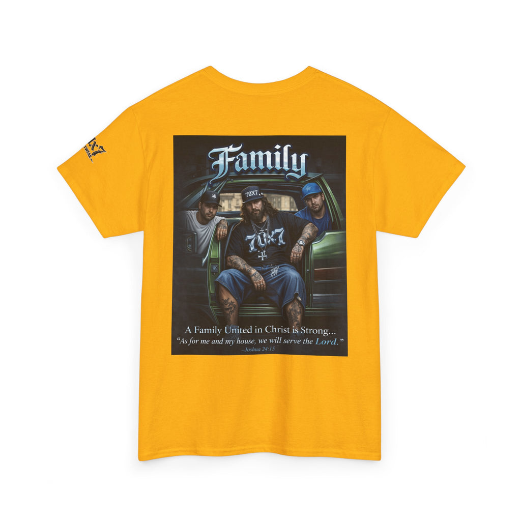 70x7 Streetwear Family Tee — "Family" Graphic Cotton T-Shirt