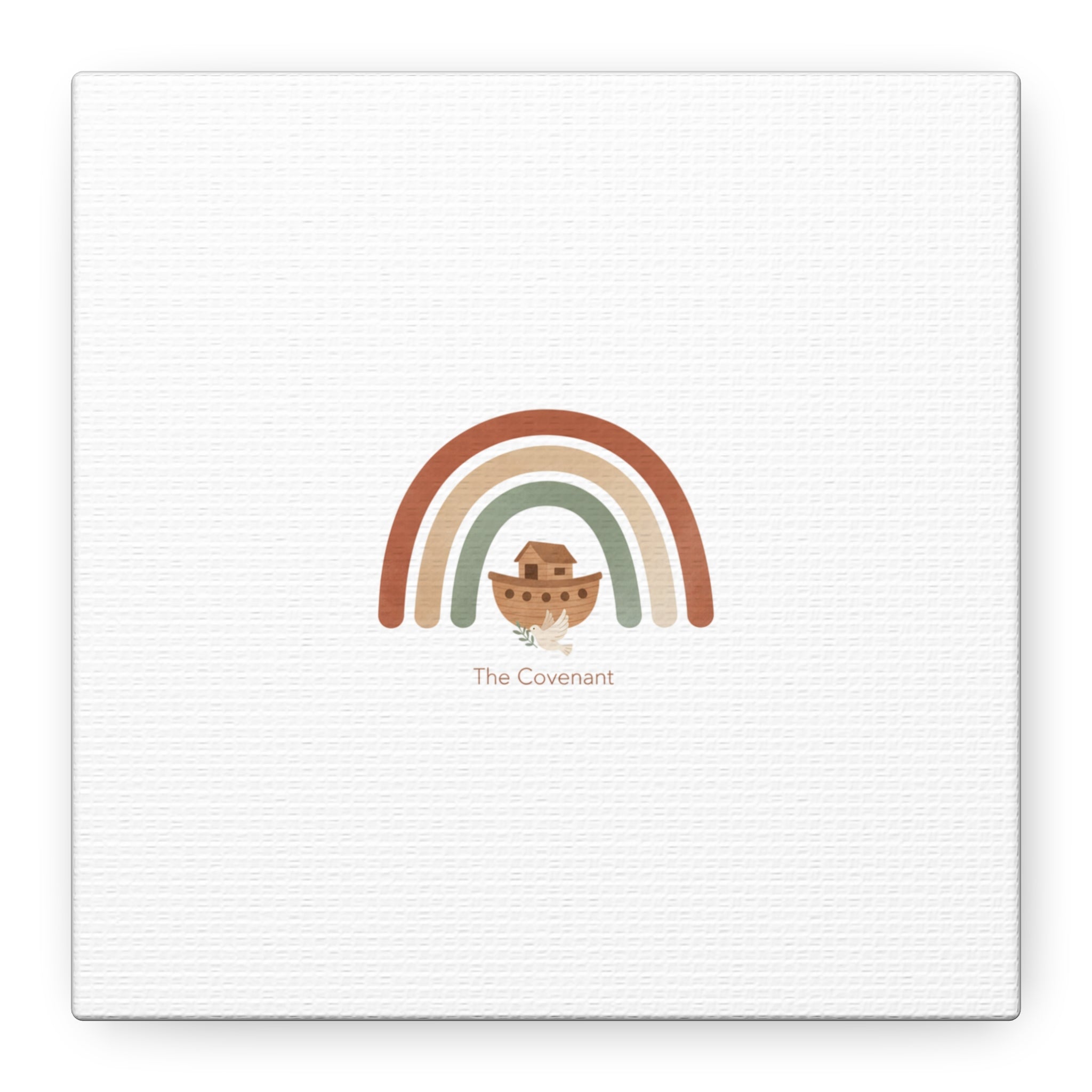 Noah's Ark Rainbow Matte Canvas Wall Art - "The Covenant" Nursery Decor