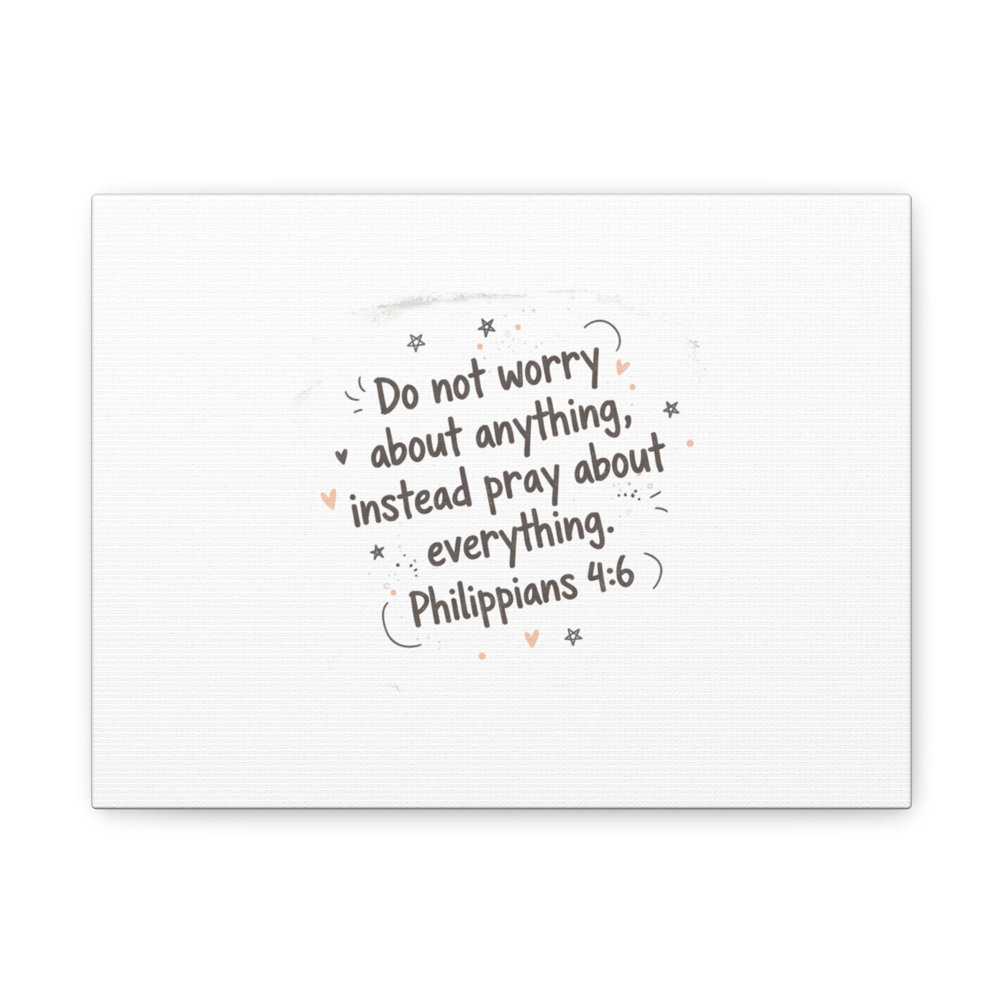 Do Not Worry Prayer Canvas | Handwritten Messy Script, Pastel Doodle Art