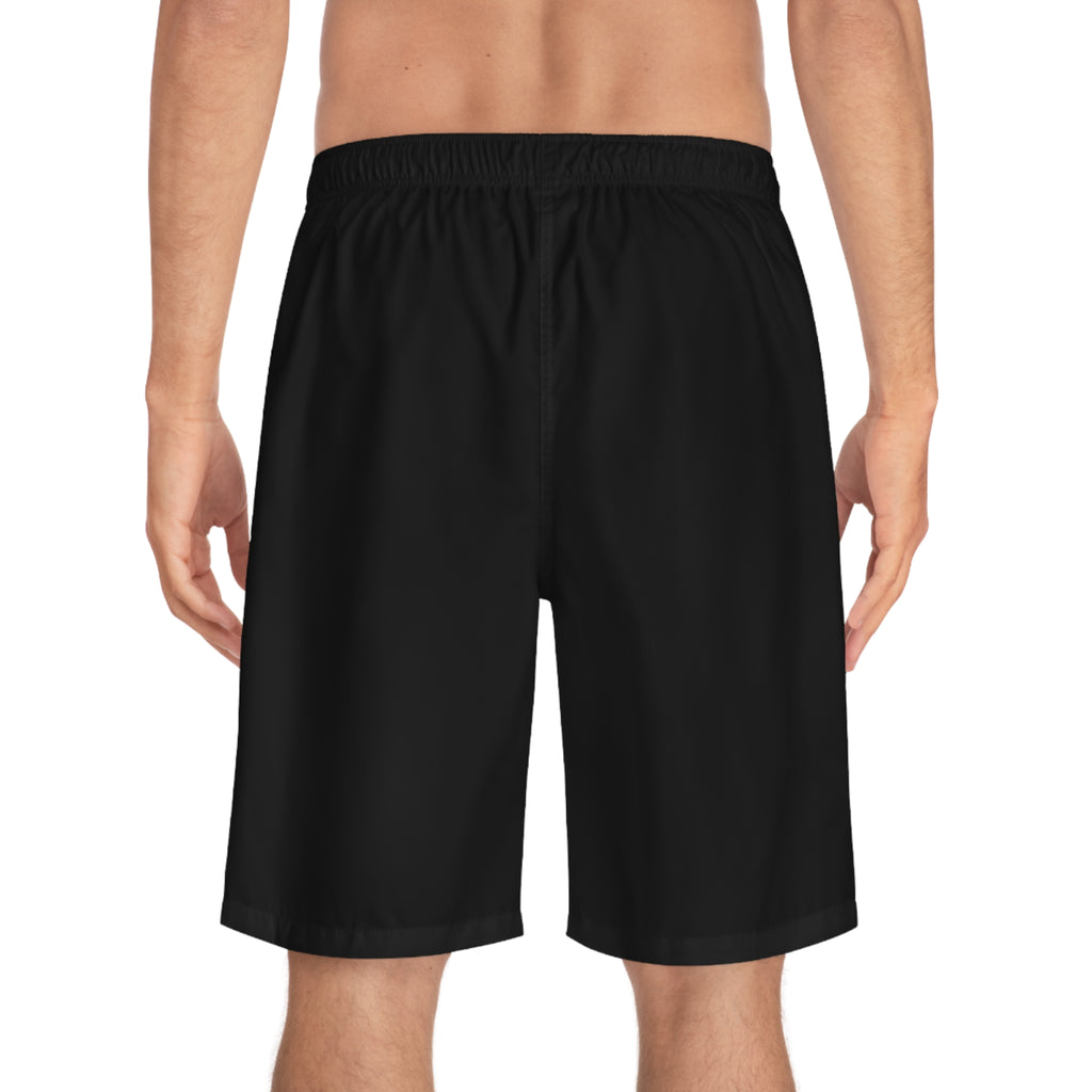 70x7 Streetwear Logo Board Shorts — '70x7 Streetwear' Graphic Men's Swim Trunks